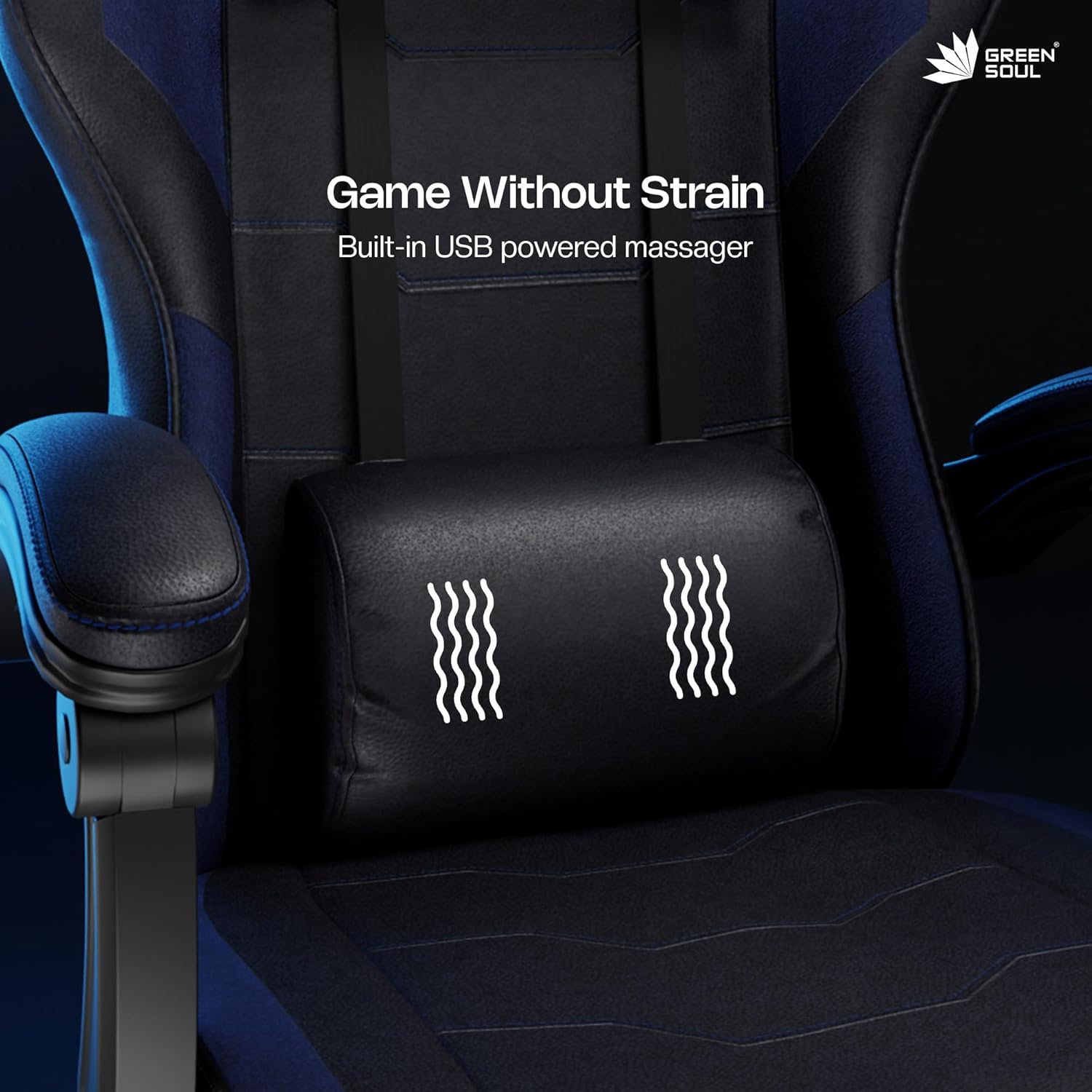 Green Sol Blade ergonomic Gaming Chair | Multi-functional computer chair | Integrated Massage | Ergosync Arms | Returning footrest | 1 year warranty (Black Blue) Green Sol Blade ergonomic Gaming Chair | Multi-functional computer chair | Integrated Massage | Ergosync Arms | Returning footrest | 1 year warranty (Black Blue)