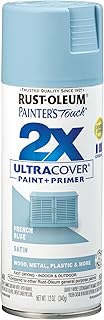 Rust-Oleum 334088 Painter's Touch 2X Ultra Cover Spray Paint, 12 oz, Satin French Blue