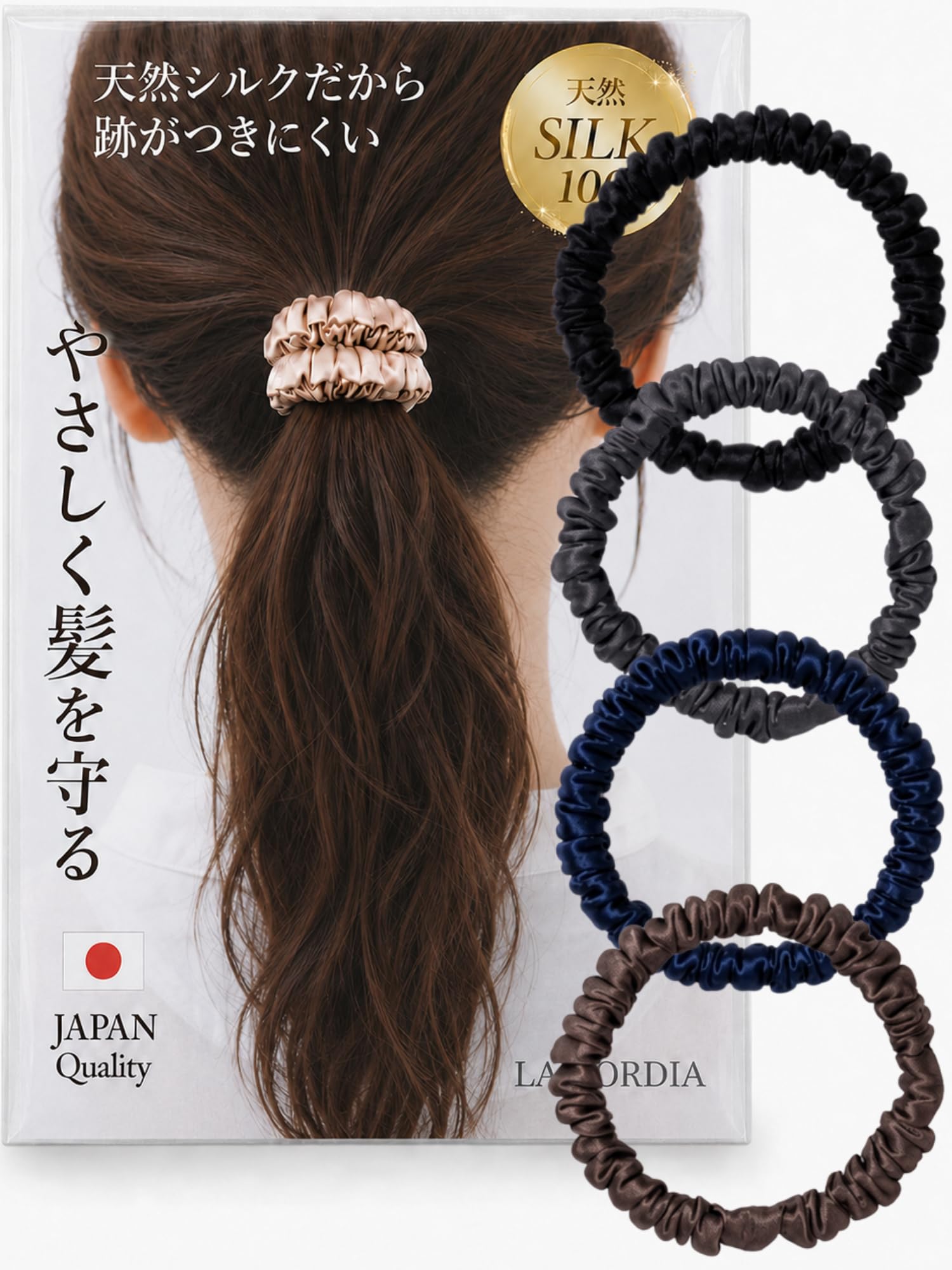 Amazon.co.jp: 【髪も喜ぶ シルク 100％ 】 ヘアゴム あとがつかない
