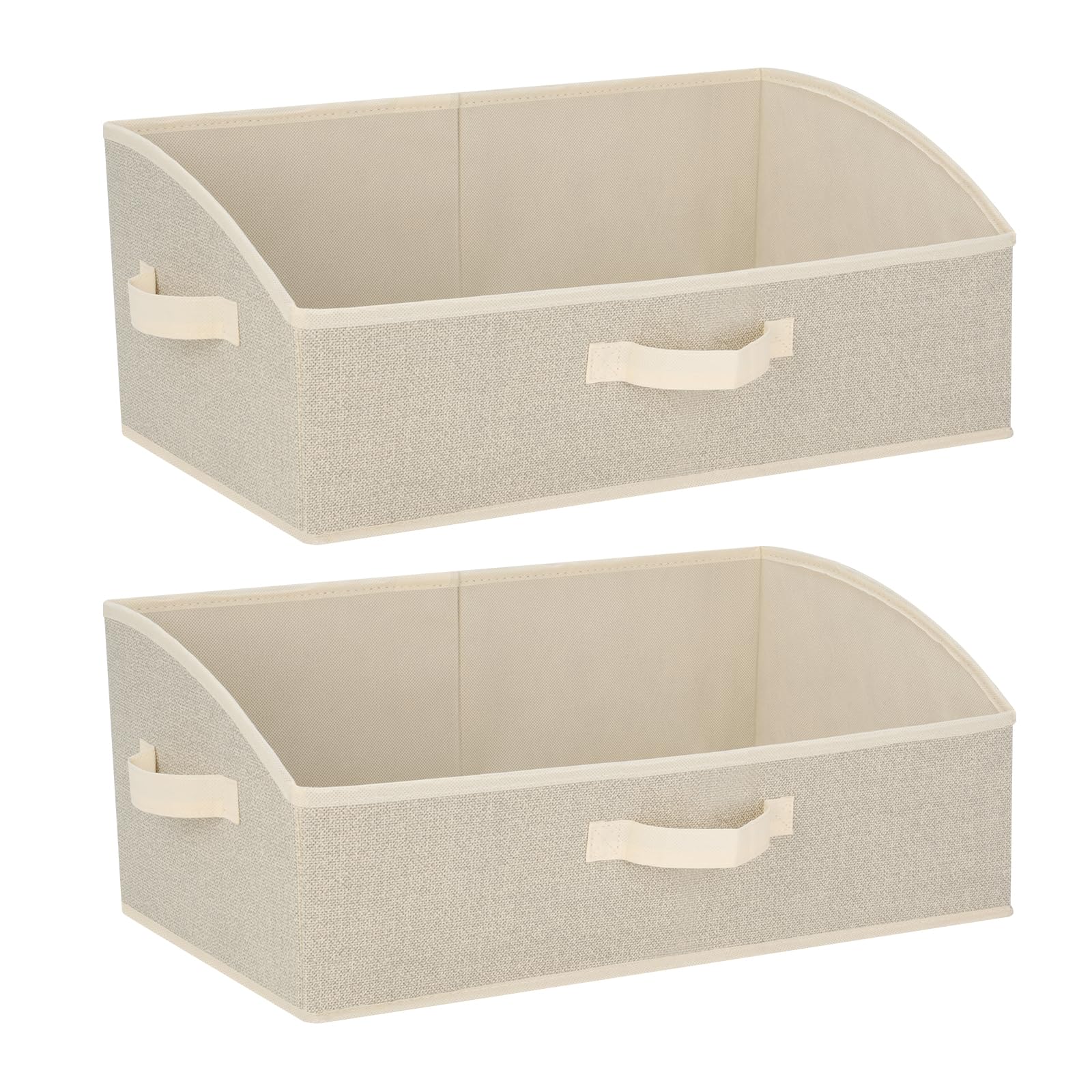 Cozary Aufbewahrungsbox mit Griffen 28L,2 Stück Faltbare Aufbewahrungskorb stoff 50x28.5x20cm,Großer Körbe Aufbewahrung,Ordnungsboxen für Kleidung Spielzeug Werkzeug Kleiderschrank