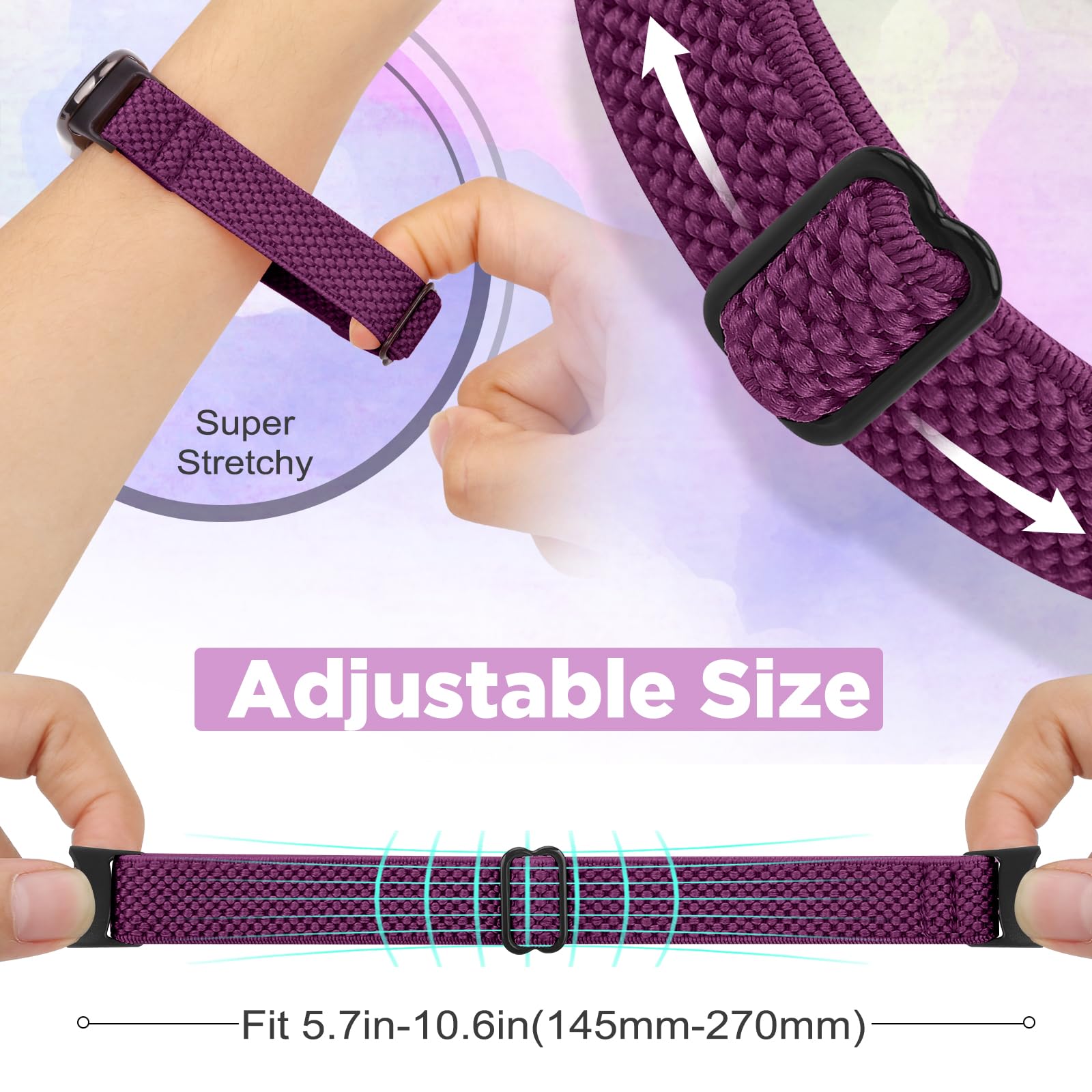Runostrich Elastic Nylon Watch Strap Compatible with Xiaomi Smart Band 10/9/8 Sports Strap Soft Watch Band Adjustable Replacement Band for Women Men - Image 4