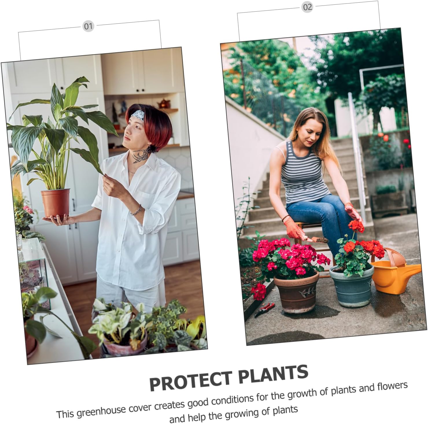 POPETPOP Garden Accessory Flower Greenhouse Easy Install Heat Frost Protection Plant Cover for Outdoor Greenhouse