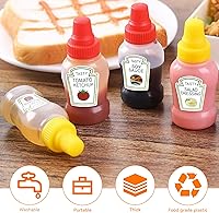 Vista 5 de Fantasyon 12 mini botellas de ketchup para accesorios de caja Bento, botellas exprimibles de condimentos de 0.8 fl oz, contenedor de salsa
