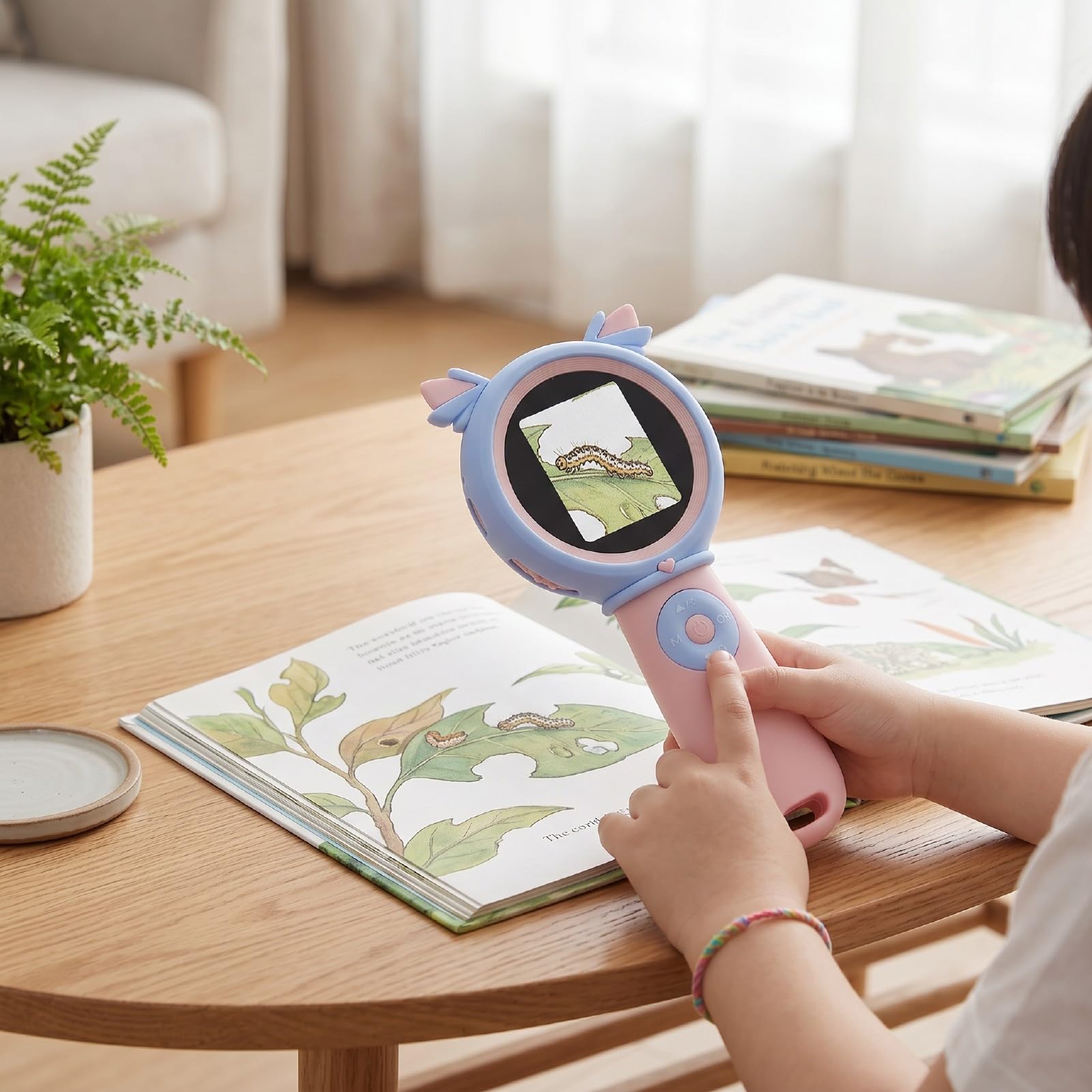 Generic Microscopio Digitale per Bambini con Schermo da 2 Pollici Strumento Educativo Portatile per Giovani Scienziati (PINK)