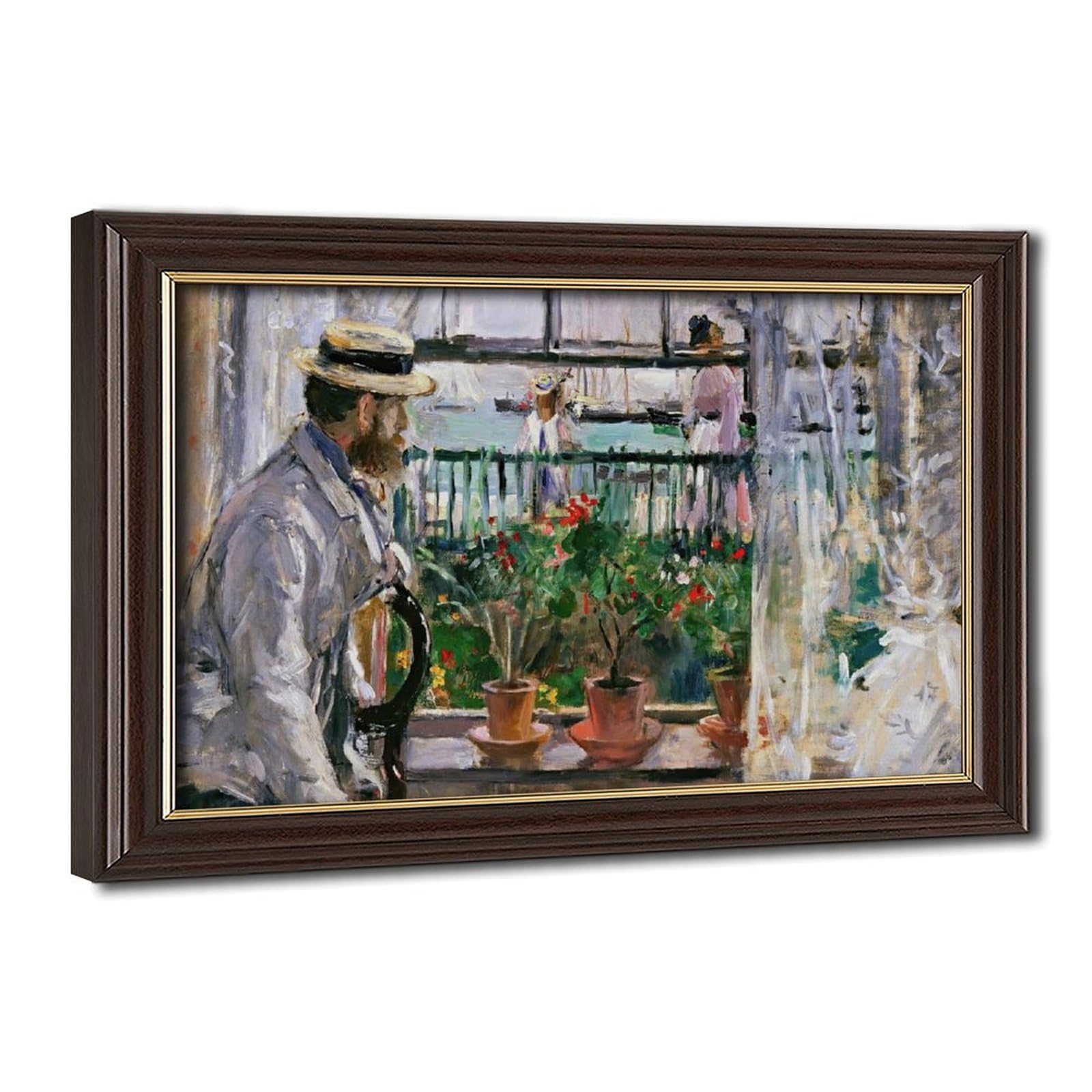 WCYB Stretched Canvas Eugene Manet on Isle of Wight by Berthe Morisot Modernism Prints Posters Canvas Deco Paintings Wall Art For Office Living Room Hangab