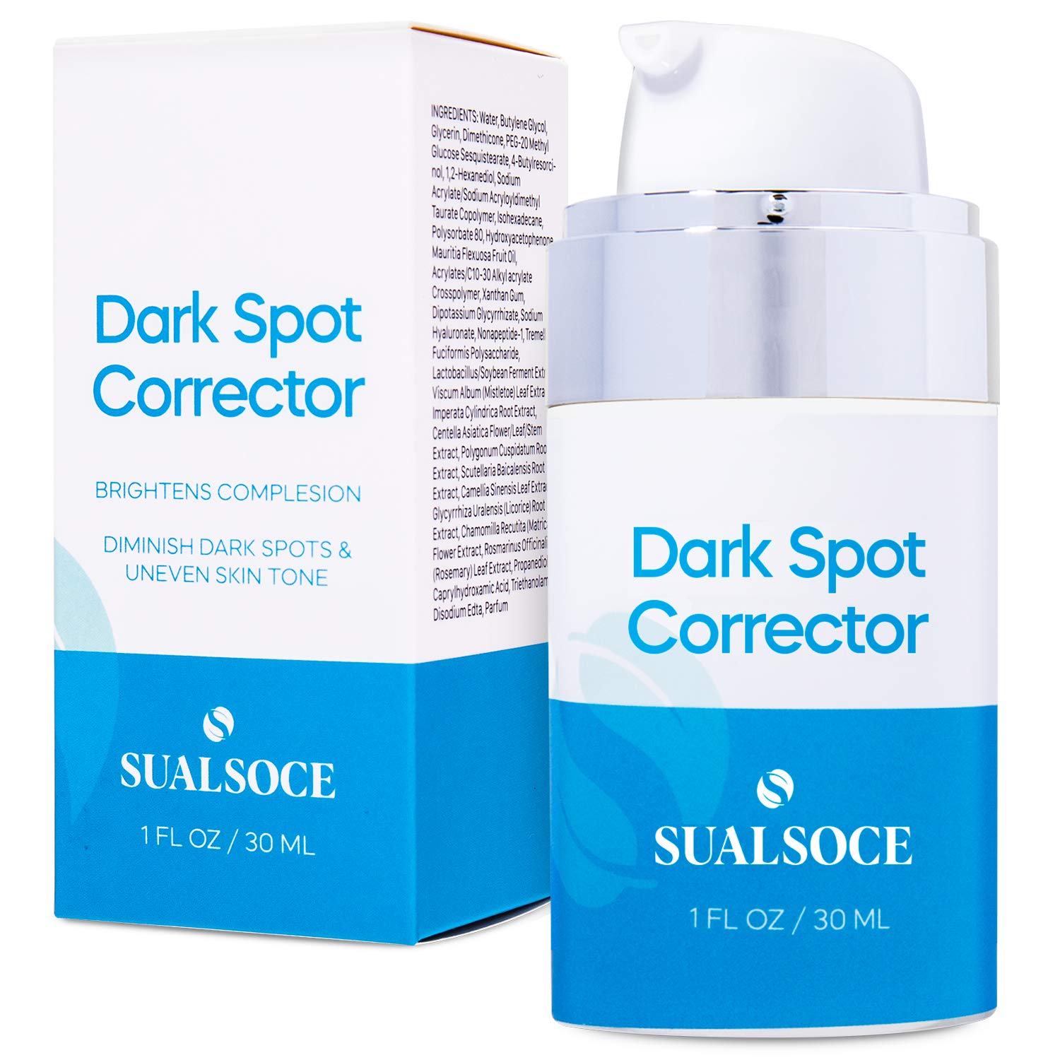 Sualsoce Dark Spot Corrector Serum, Dark Spot Remover with 4-Butylresorcinol, for Face and Body, Age Spots Sun Spots Corrector, All Skin Types 15ml
