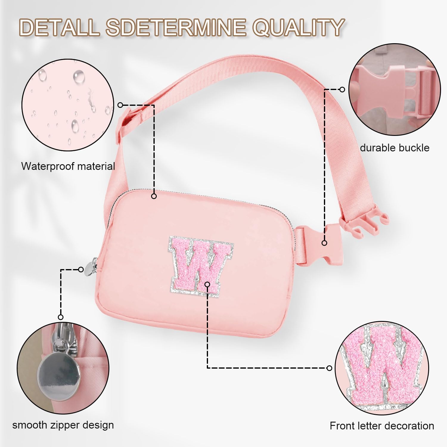 Birthday Gifts for 4 5 6 7 8 9 10 11 12 13 14 Year Old Girls,Cute Trendy Stuff Belt bag Fanny pack Crossbody Bags for Teens Kids Daughter Sister Her Women,Peach W - Image 8