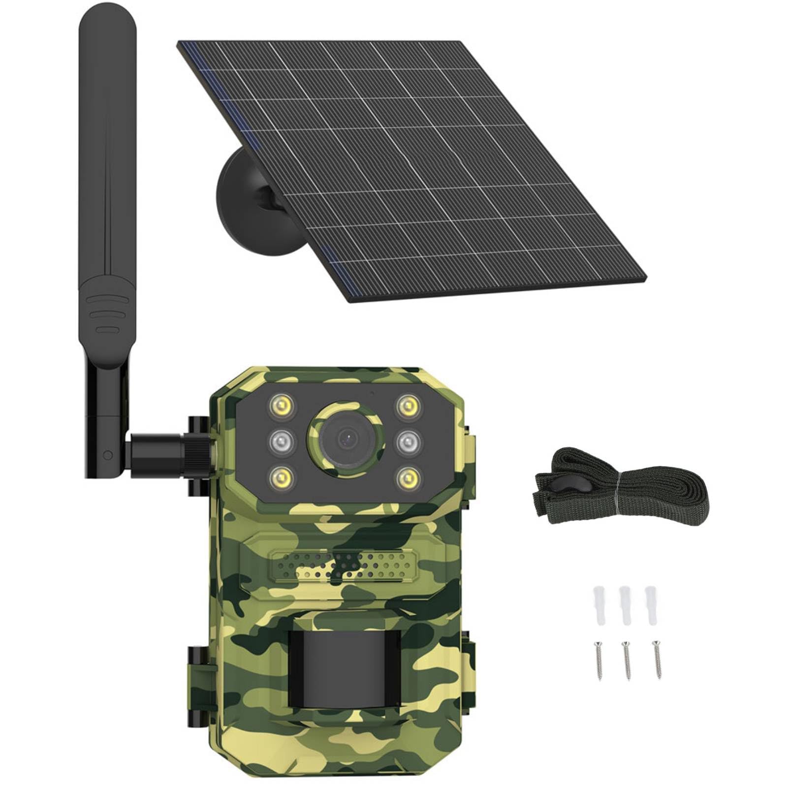 4K Wi-Fi Trail Camera 4G LTE 120° Wide Angle 14MP Motion Detection Night Vision IP66 Waterproof 4G LTE Game Camera with Solar Charging Panel for Outdoor