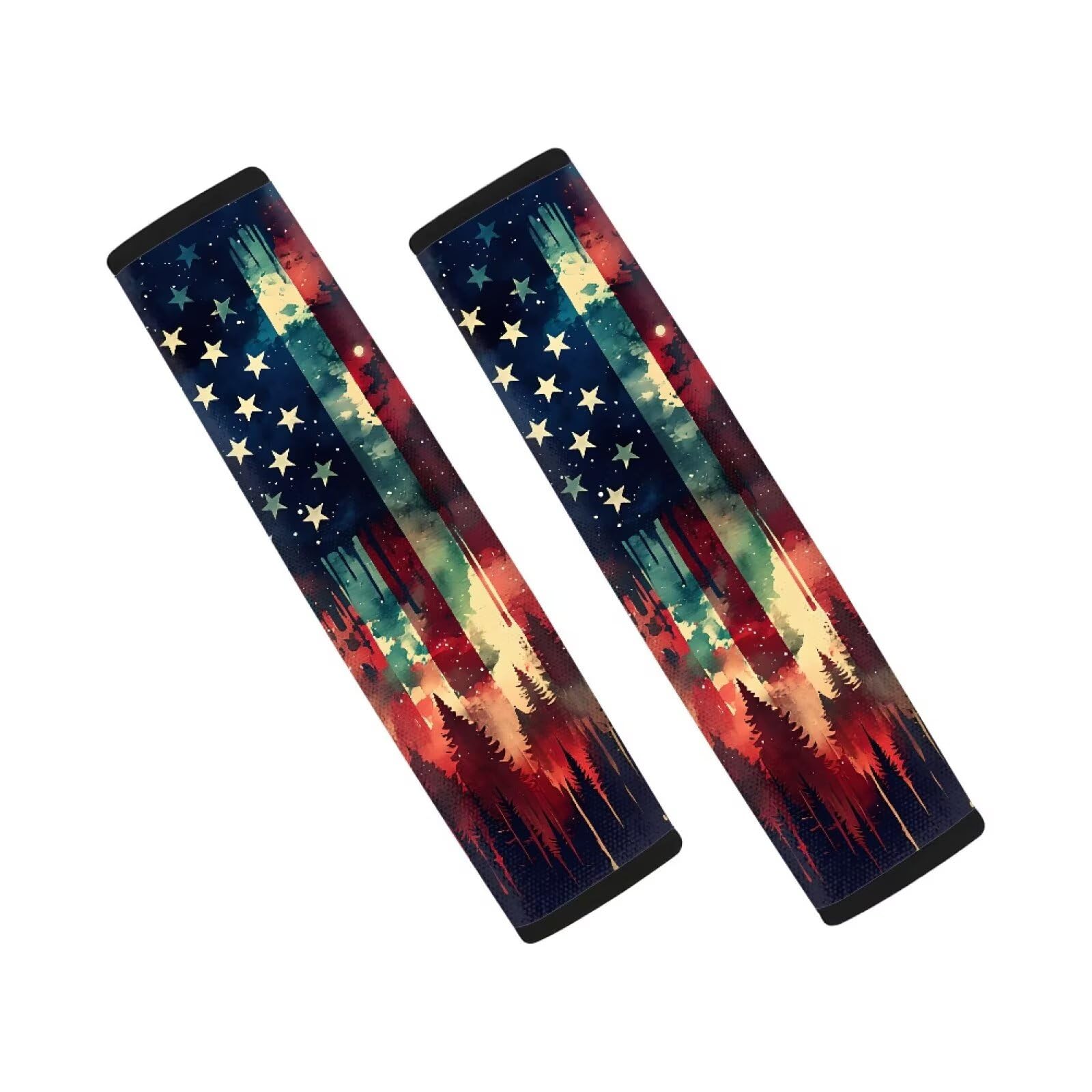 AFPANQZ American Flag Painting Car Seat Belt Pads Covers Harness Vehicle for Adults Kids 1 Pair/Set Safety Seatbelt Cushion Pad Cute Shoulder Straps Pads for Bags