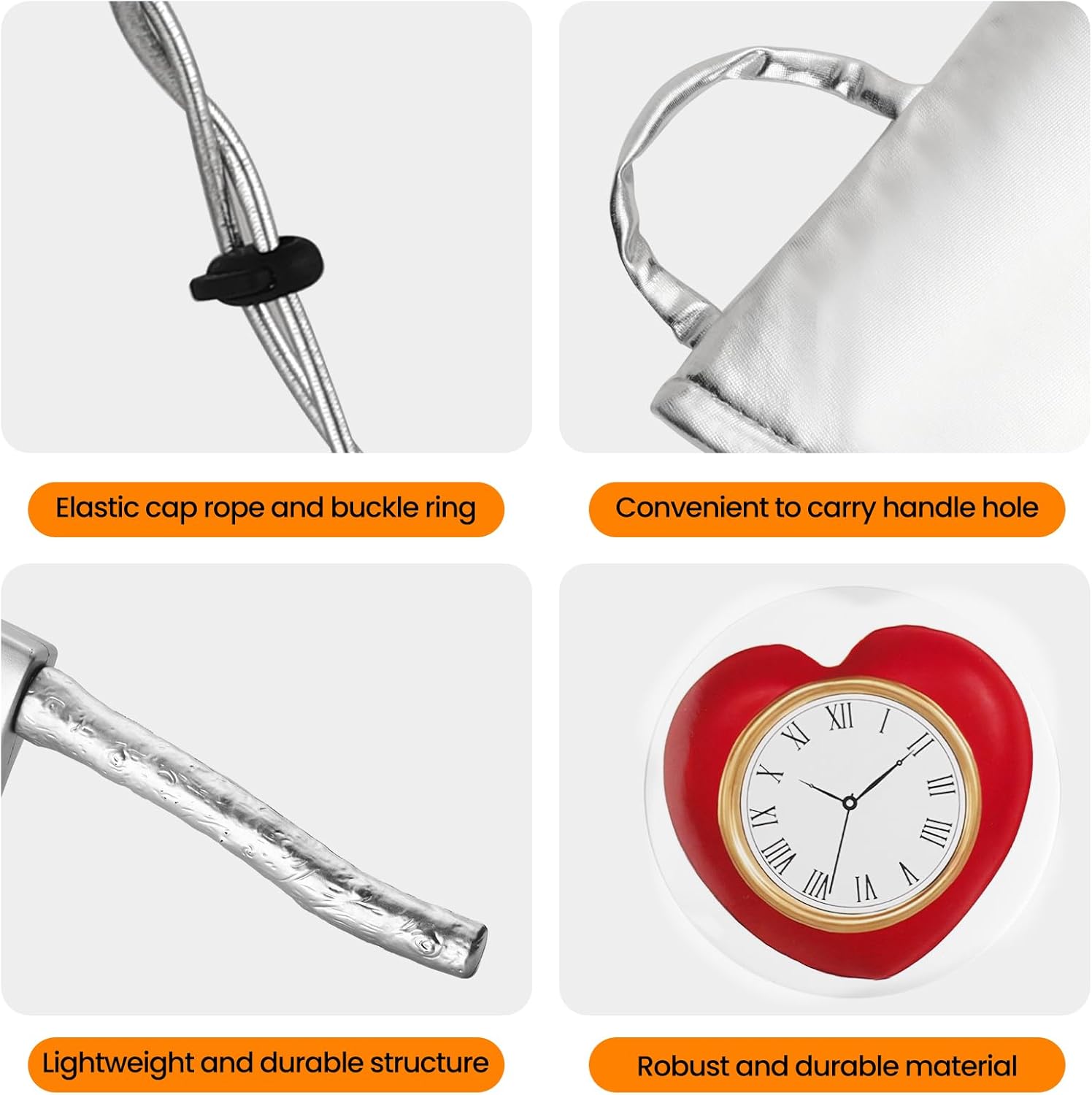 5Pcs Tin costume Accessories Set Adjustable Silver Funnel Hat Halloween Party Dress up - Image 3