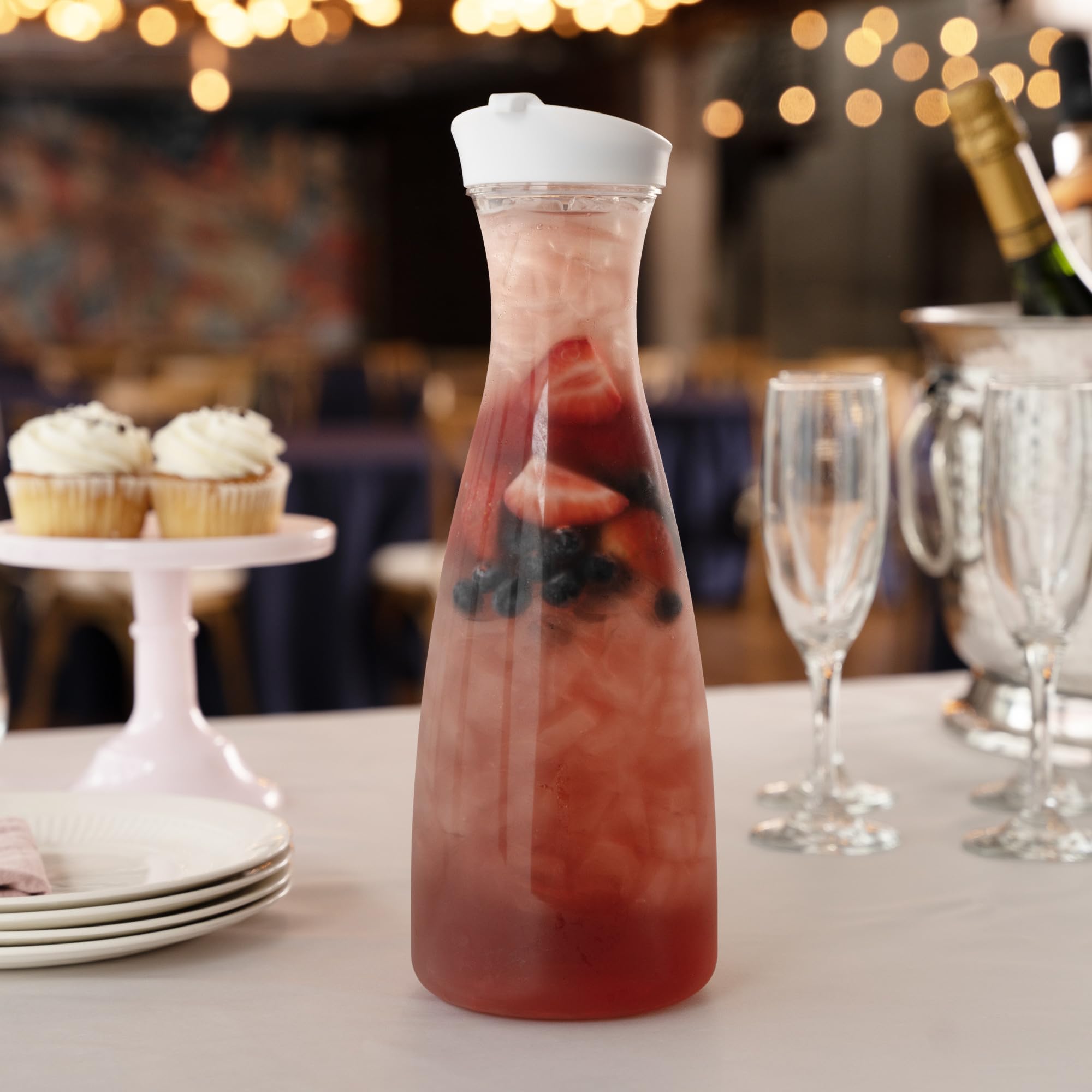 TRUE 54oz Water Carafe with Lid - Party Drink Dispenser -7