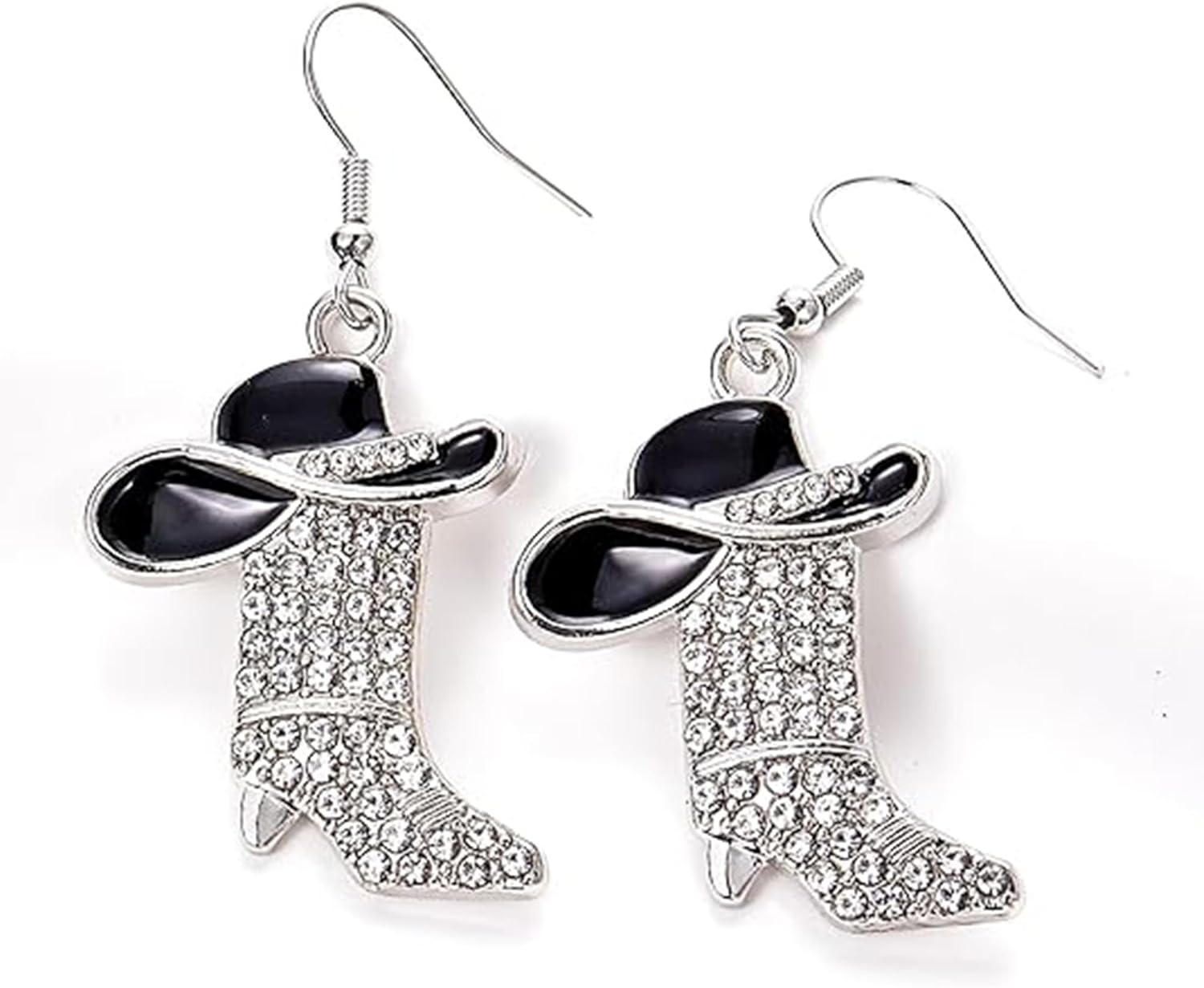 Cowgirl Earrings for Women Rhinestone Western Boots Earrings Cowgirl Cowboy Enamel Hat Drop Dangle Earring for Boho Country Concert Party Outfits Jewelry 