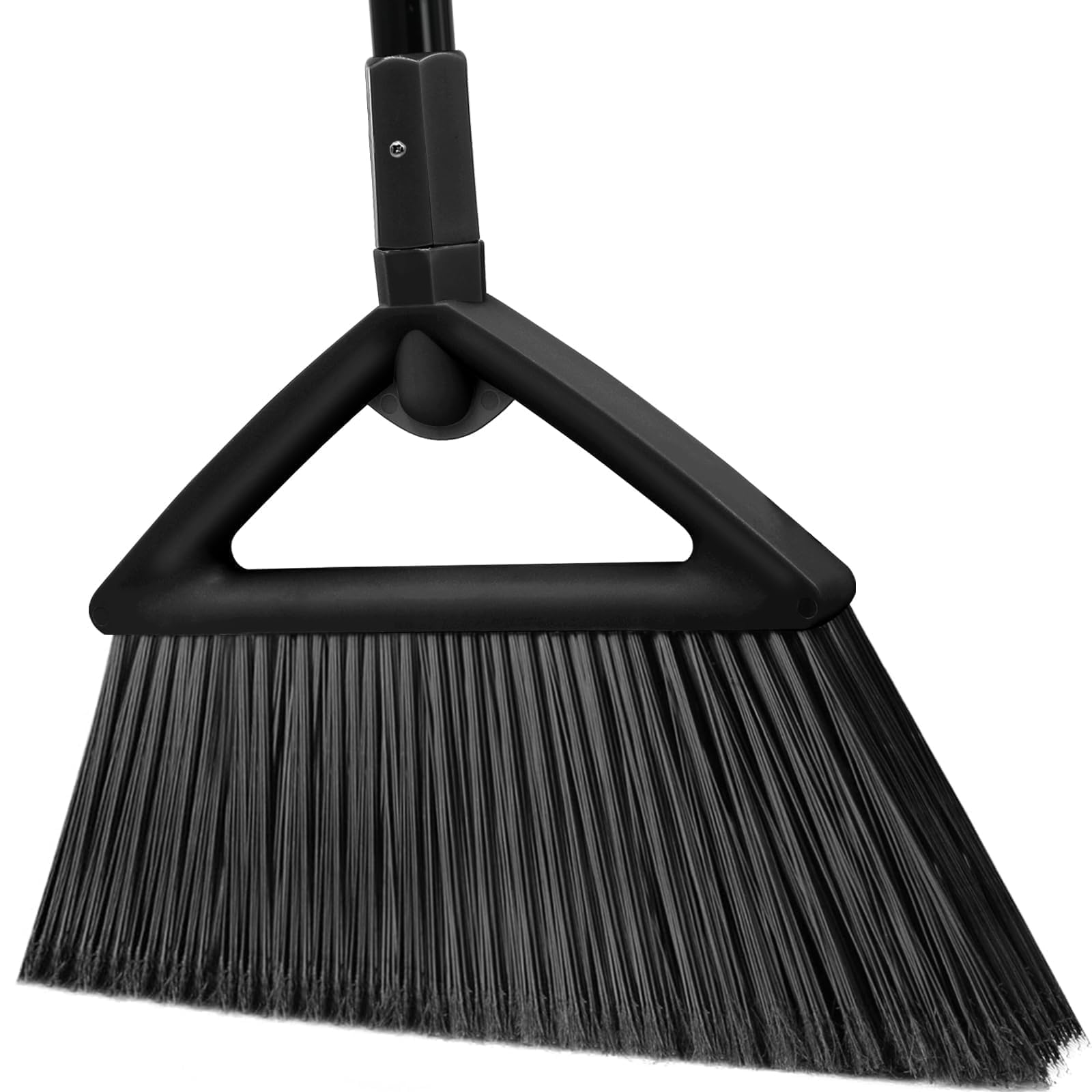 Heavy Duty Black Angle Broom with Long Handle - 1 Pack