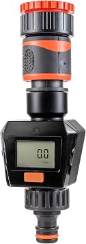 Cost Wise garden tap water flow meter,measure up to 1000l,universal hose connections,multi-size tap connection,easy to read digital readout