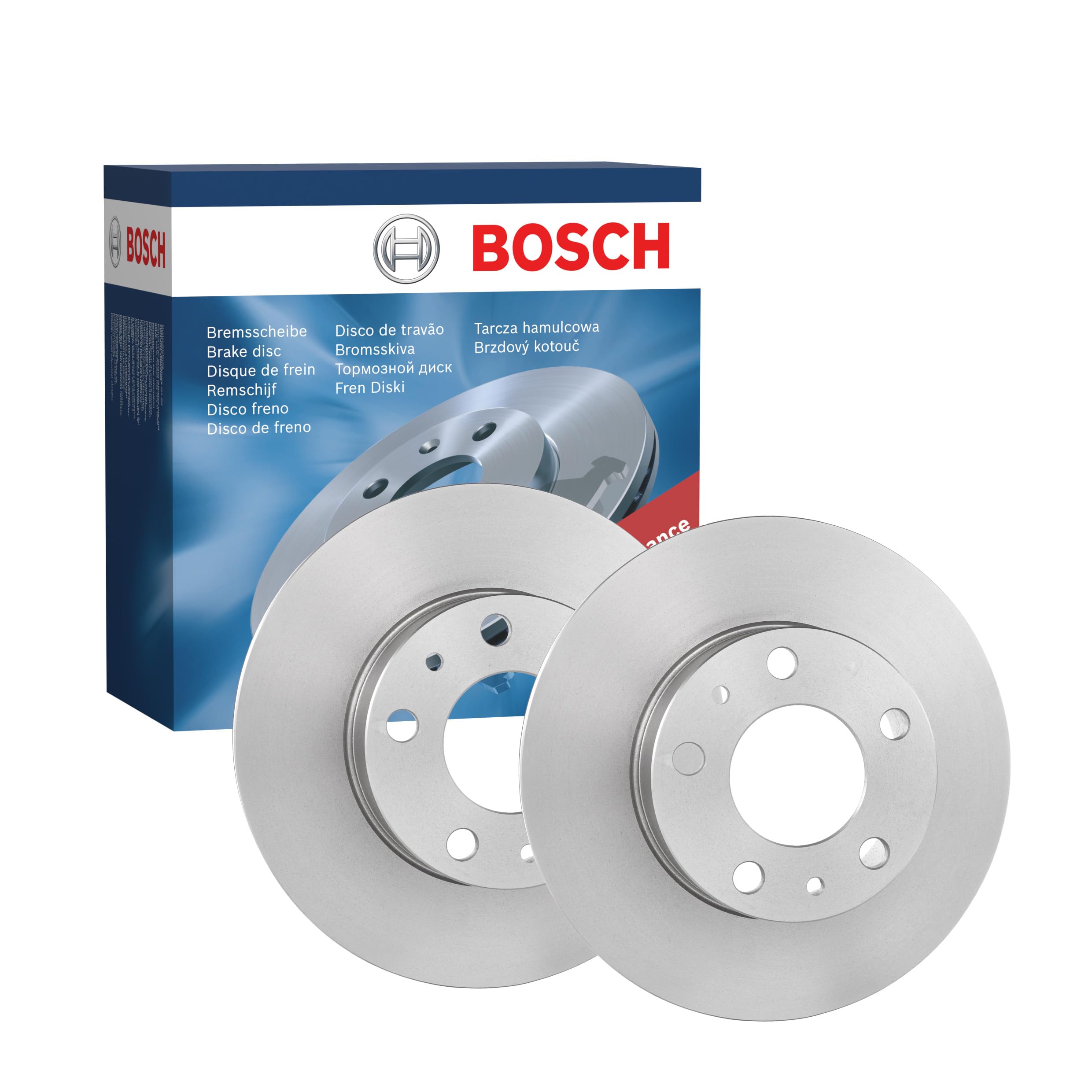 Juego de 2 Discos de Freno Bosch BD1217 - Discos Ventilados de 279.7 mm - Eje Delantero - Certificación ECE-R90 - Buena refrigeración, frenado fiable, protección anticorrosión - 1 Juego de 2 Discos