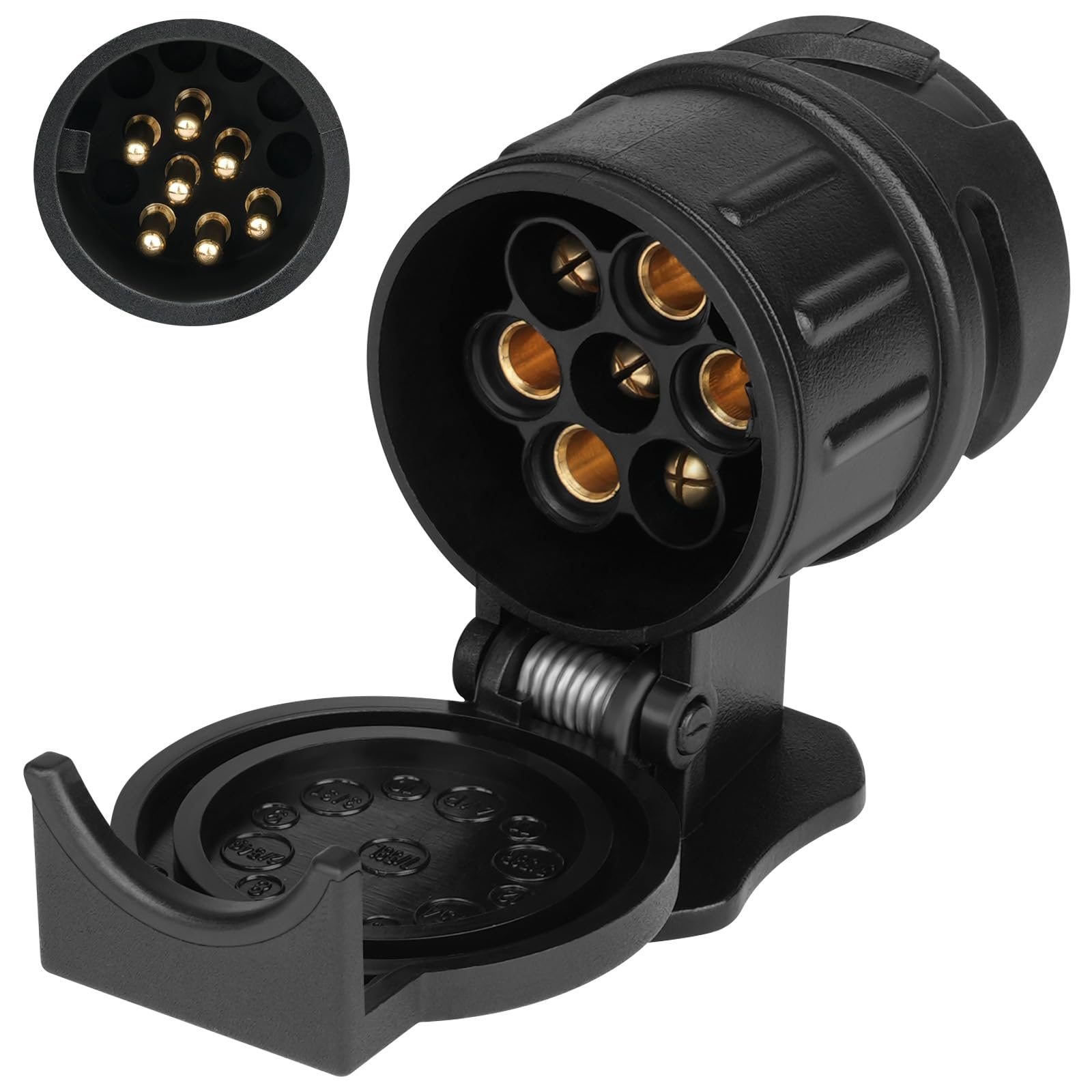 URAQT Anhänger Adapter, 13 Poliger Anhänger Stecker 13 poliger Anhängerstecker 12V Wasserdicht Anhängerstecker 13 polige Steckverbindung Auto Steckdose für Wohnwagen PKW Adapter Stecker