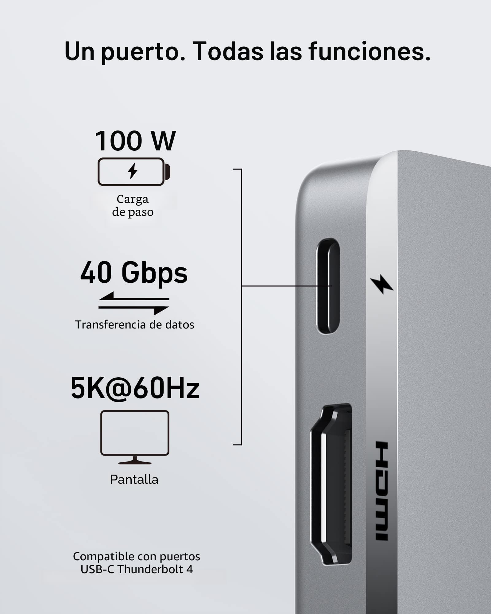 Amazon.com: Anker Hub USB C para MacBook, 7 en 2 con HDMI 4K@60Hz