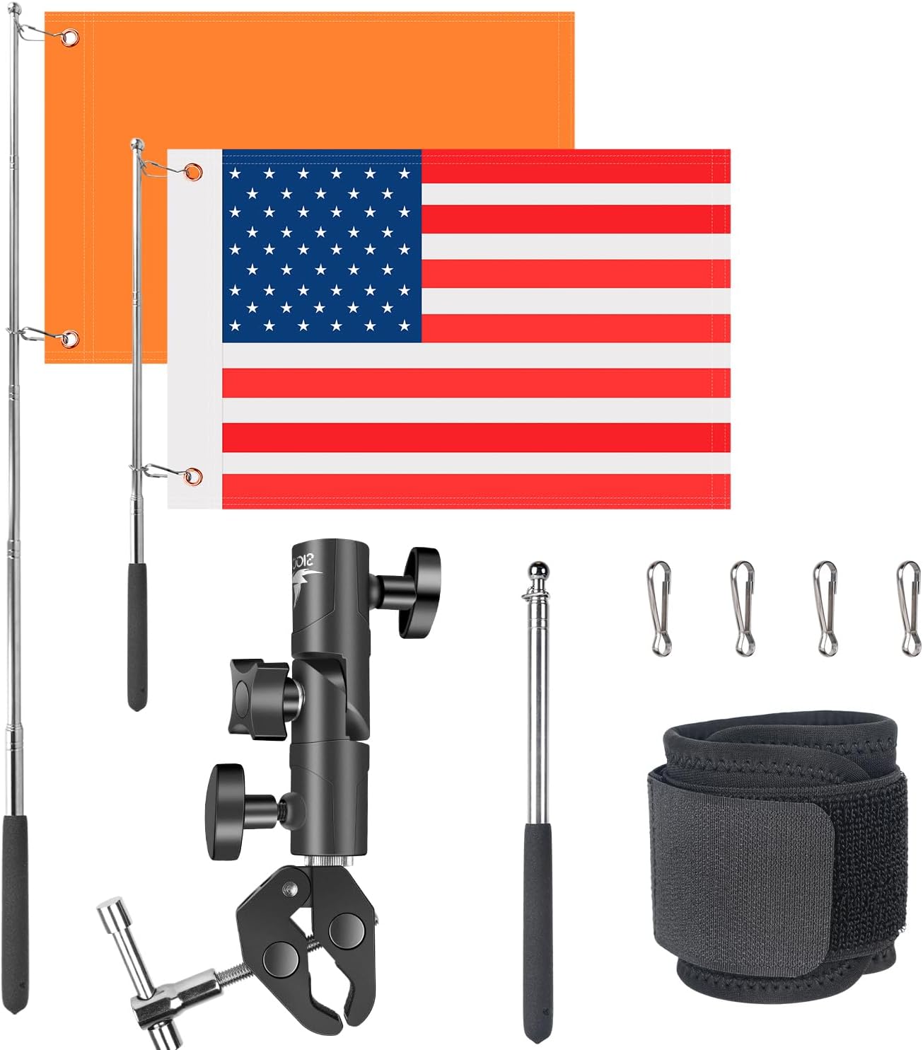 Pontoon Boat Flag pole Mount for 3/4” Flag pole and 1 1/4