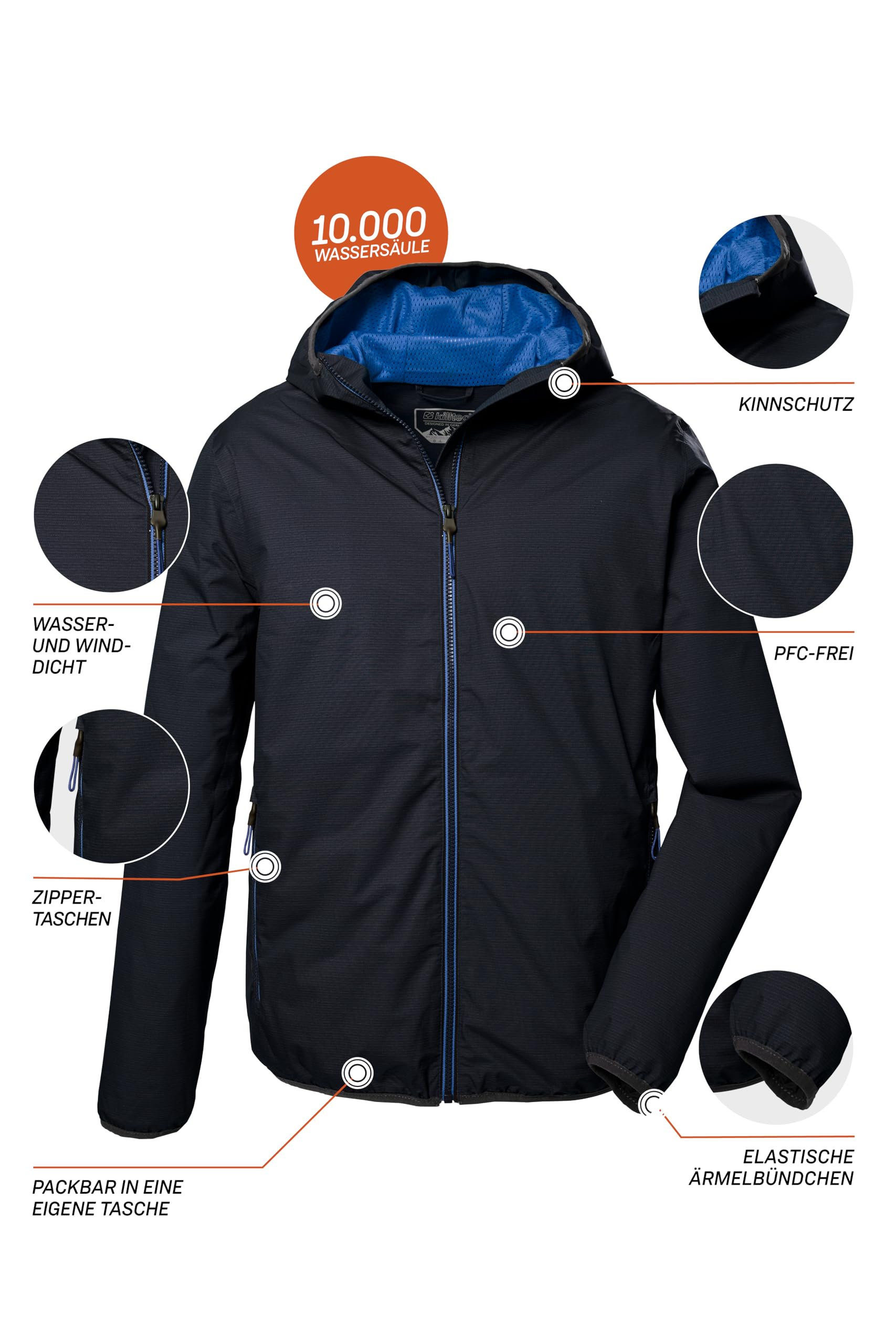 Killtec Kos 258 Mn Jckt Veste fonctionnelle avec capuche, veste d'extérieur pliable Men´s