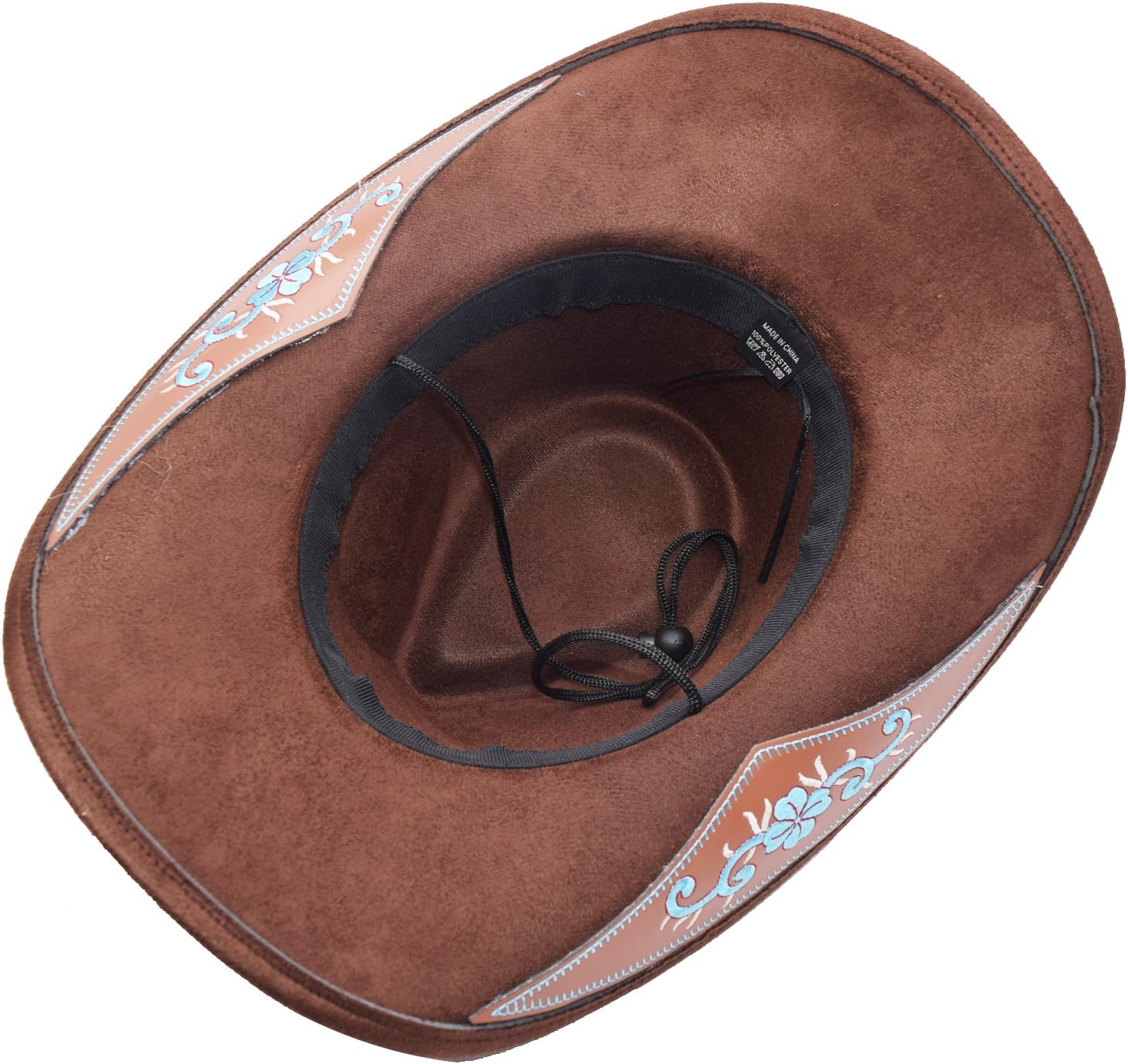 Western Cowboy Hat for Women & Men Leather Cowgirl Hat Wide Brim with Belt Buckle - Image 7