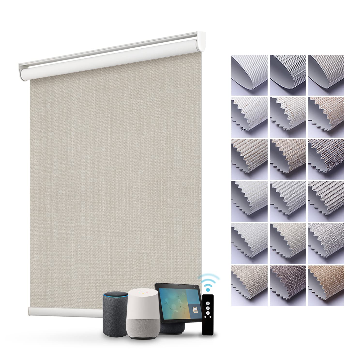 Amazon.com: WEFFORT Motorized Roller Shade, 100% Blackout Smart ...