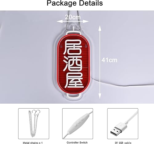Miniatura 6 de Letrero de neón japonés Izakaya Beer Bar Luz de neón LED para decoración de pared de negocios con interruptor regulable para pub club, fiesta,