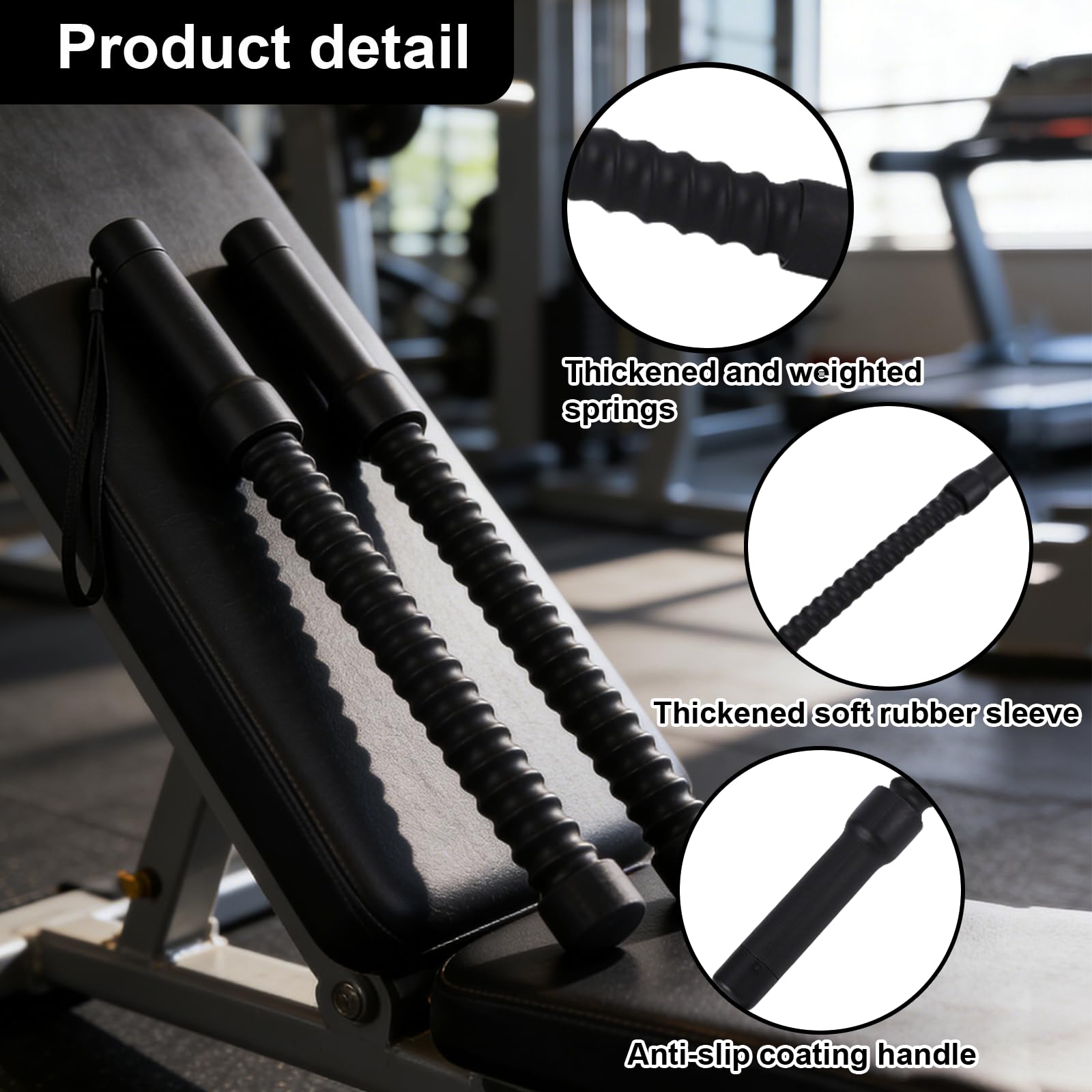 2 sztuki Air Rope, linka do walki z antypoślizgowym uchwytem, przenośna linka fitness, oszczędność miejsca, domowe urządzenie gimnastyczne do treningu siłowego, budowy mięśni, domu, na siłownię