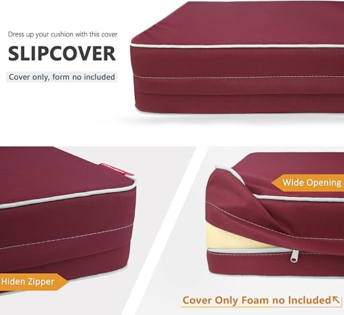 Miniatura 3 de Porch Shield Juego de 4 fundas de cojín para exteriores, impermeables, resistentes a la decoloración, fundas de cojín para sillas de patio, 20 x 18