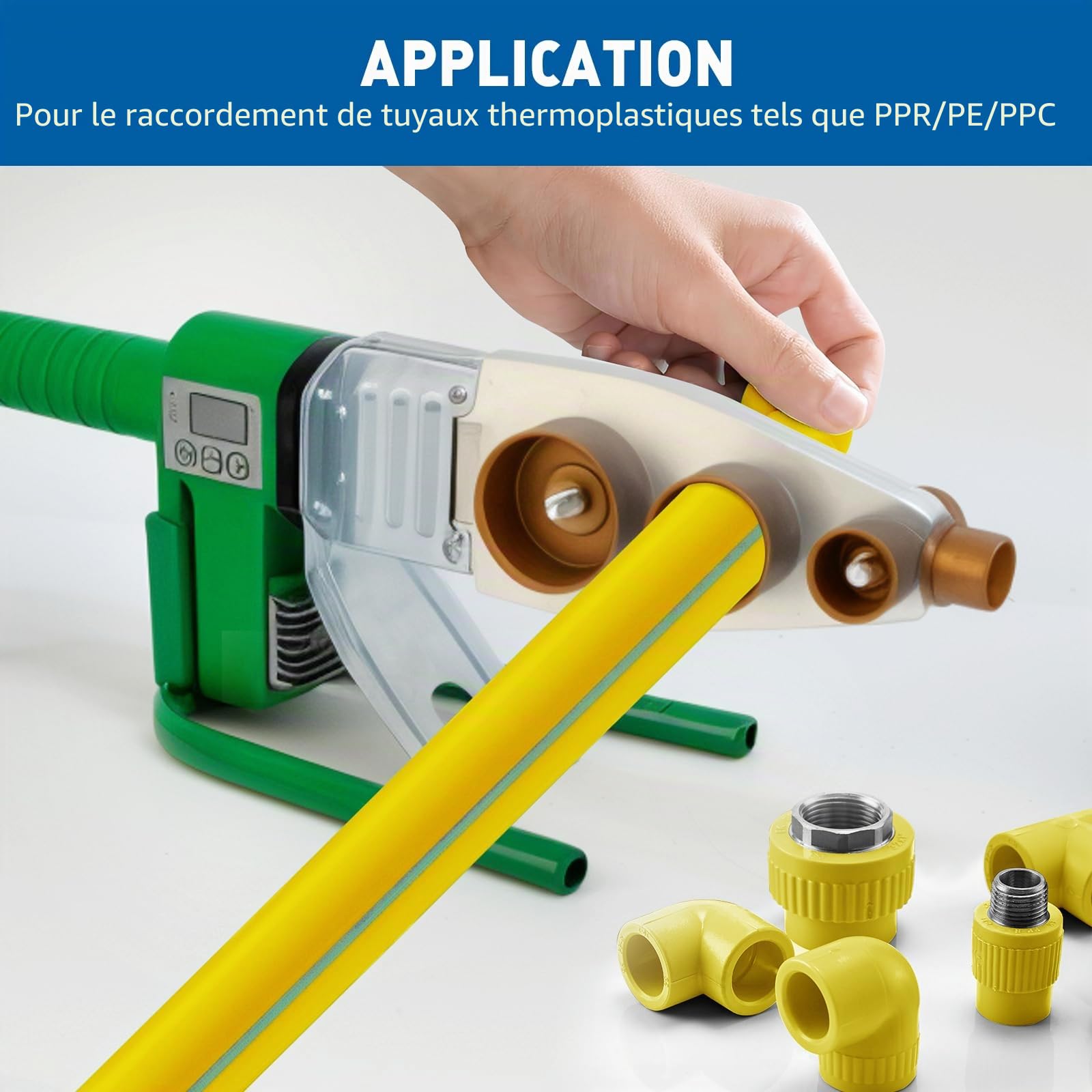 Poste à souder des manchons 2000 W - Avec affichage numérique - Poste à souder en plastique (20-25-32-40-50-63 mm) - Pour raccords de tuyaux stables et durables
