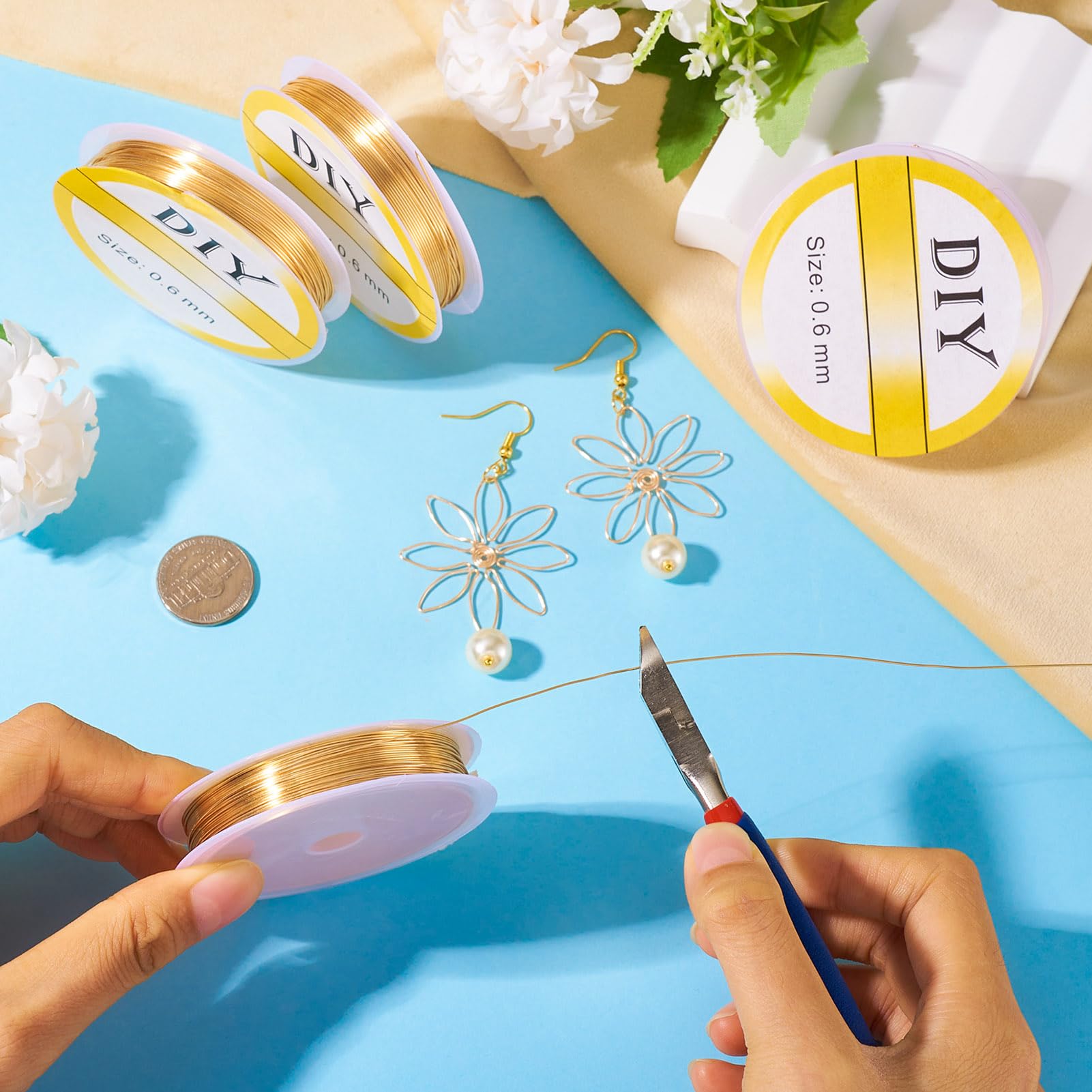 Fil En Or 14 Carats De Calibre 22 Rond Doux (1,5 M