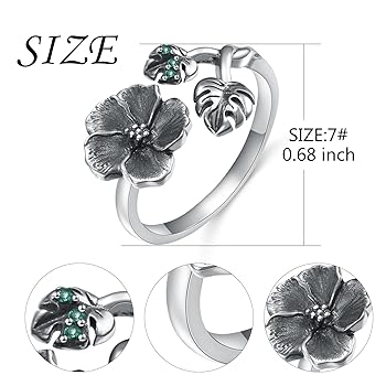 Amazon | Alphm ハイビスカスリング 925スターリングシルバー