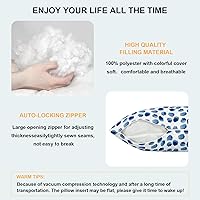 Vista 5 de Paquete de 2 almohadas lumbares impermeables para exteriores con rellenos, 12 x 20 pulgadas, almohada decorativa rectangular para patio, hogar