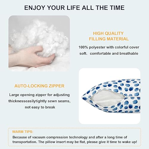 Miniatura 5 de DYTXIII Paquete de 2 almohadas lumbares impermeables para exteriores con rellenos, almohada decorativa rectangular para patio para el hogar, sofá,