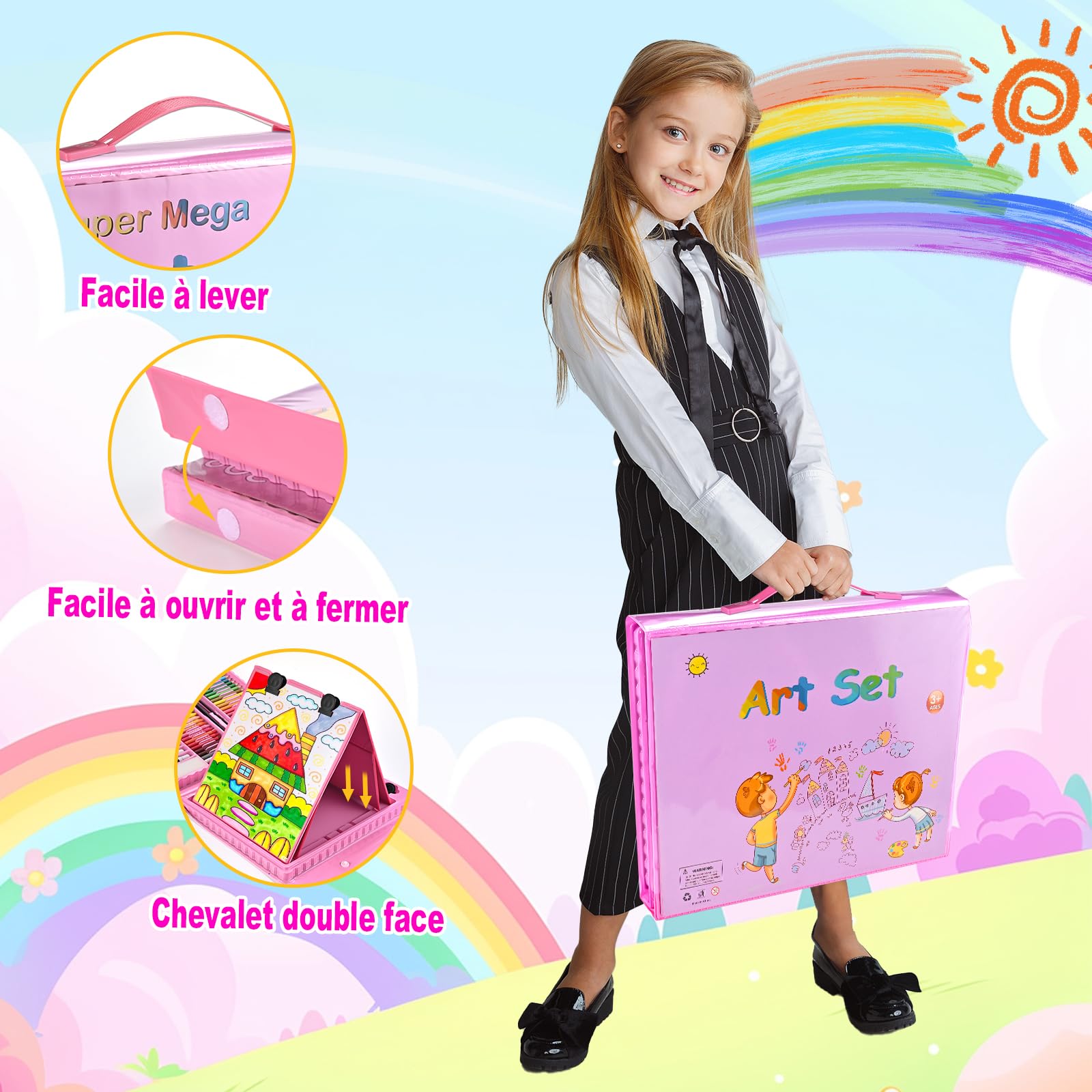 Maquillage Enfant Mallette Créative De Coloriage – 86 Accessoires Pour Enfants, Transport Facile