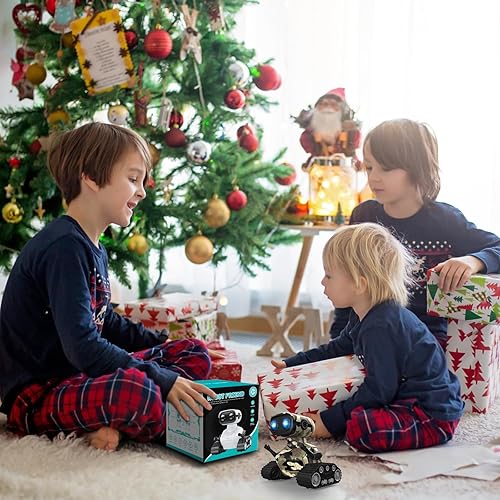 Vista 7 de Juguetes robot, robots RC recargables para niños, juguetes de robot RC para niños, juguetes para niños con música y ojos LED, juguetes para niños