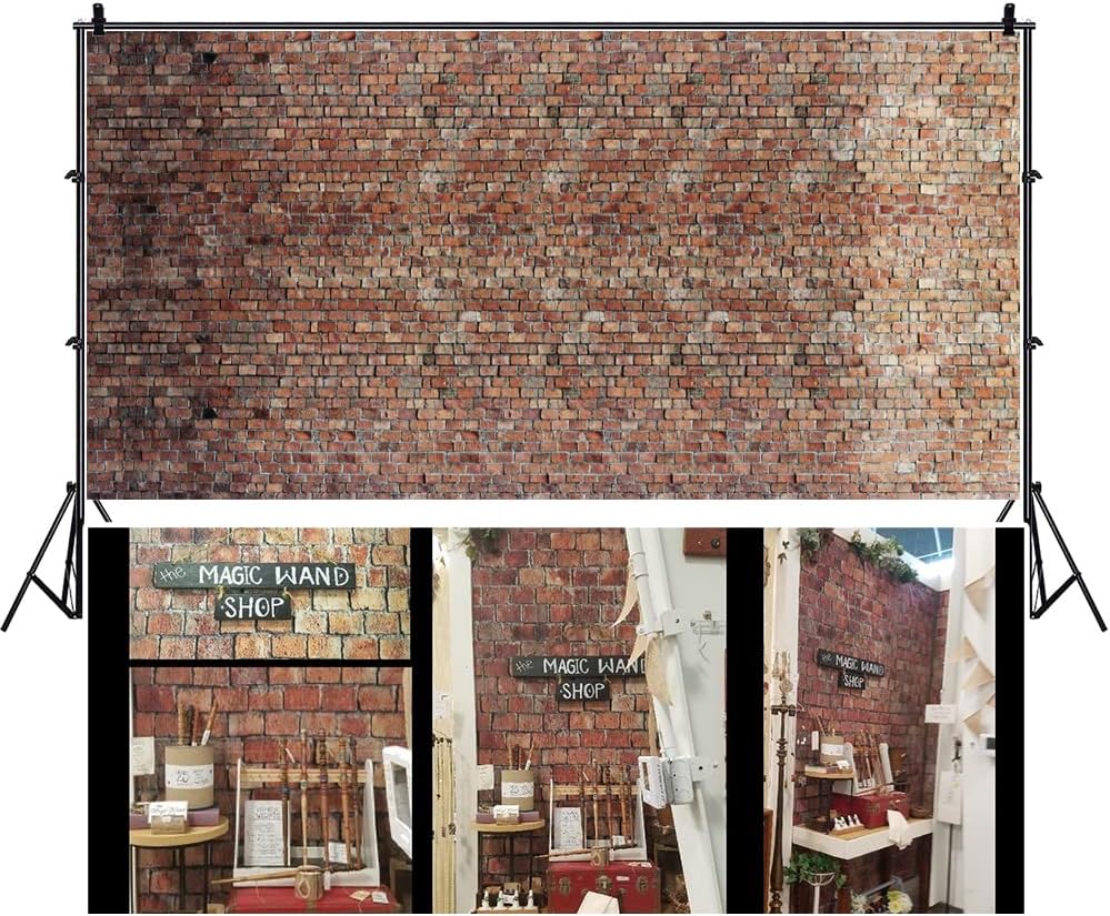LFEEY12x10ft Vintage Red Brick Wall Photo Backdrop Newborn Baby Girls Adults Portrait Photography Background Wallpaper Photo Studio Props Large Size 6x3M