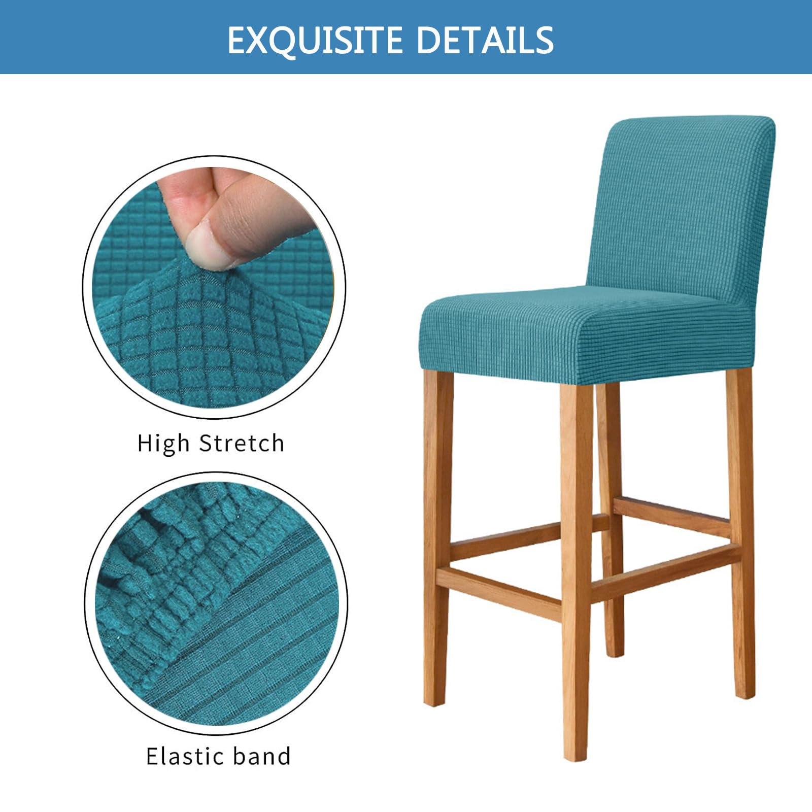 YUHGFD Housses De Tabouret De Bar Extensibles En Jacquard Lavables - Lot 1/2/4 - 35 à 50 Cm