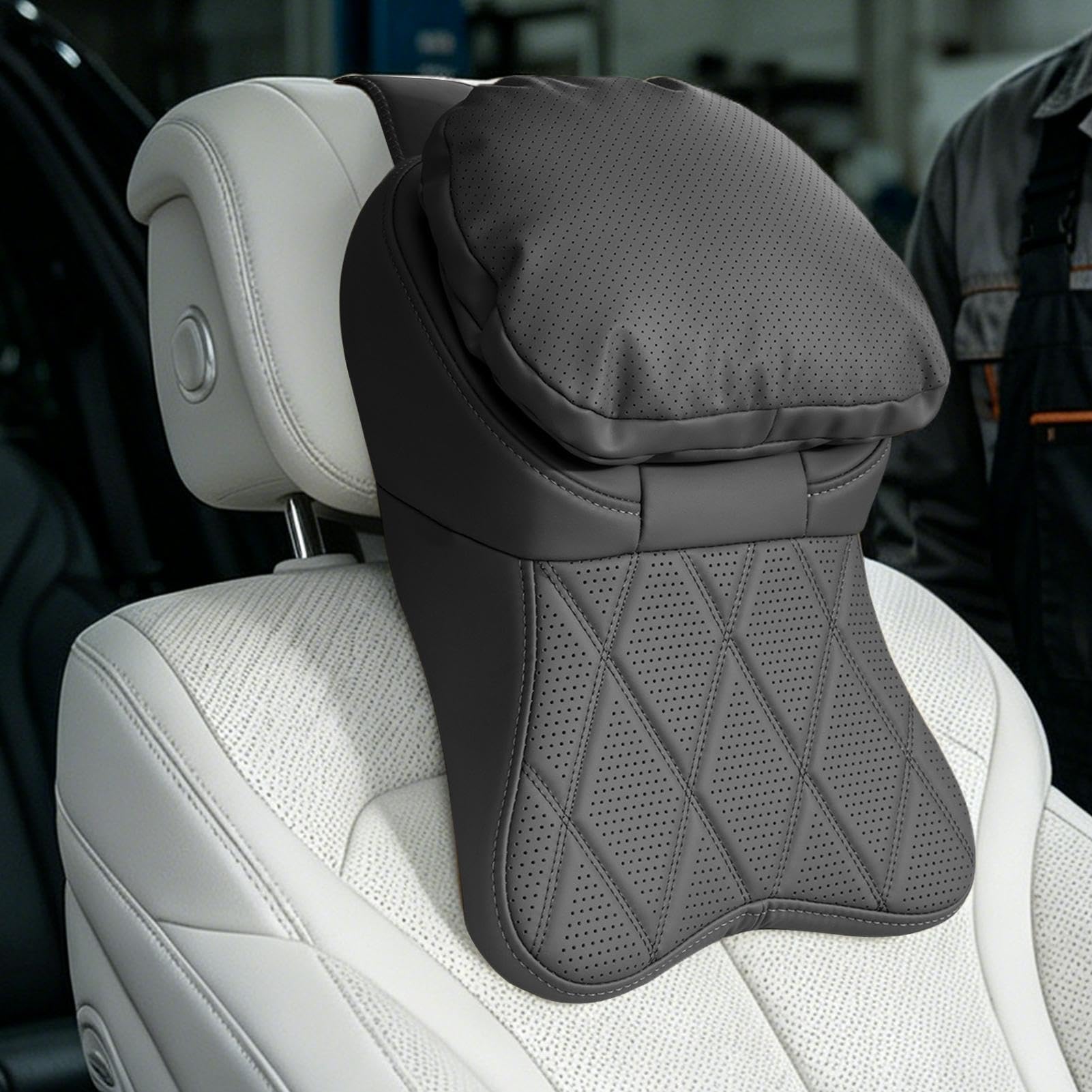 Poggiatesta per auto,Supporto da viaggio in memory foam con cinturino regolabile,Poggiatesta per auto - per aereo viaggio ufficio guida guida camion aereo