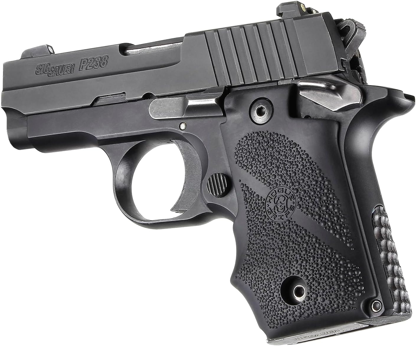 OverMolded Rubber Grip with Finger Grooves for SIG SAUER P238 - Black - 38000