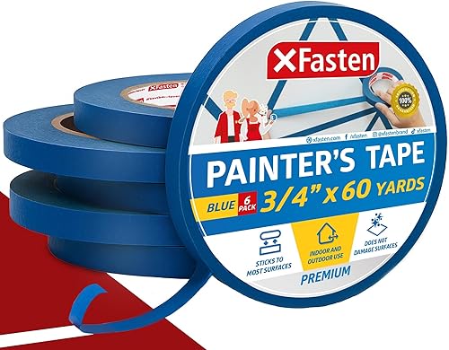 Miniatura 35 de XFasten Cinta azul profesional para pintores, multiuso, 3 pulgadas x 60 yardas, tecnología de línea de borde afilado, produce líneas afiladas