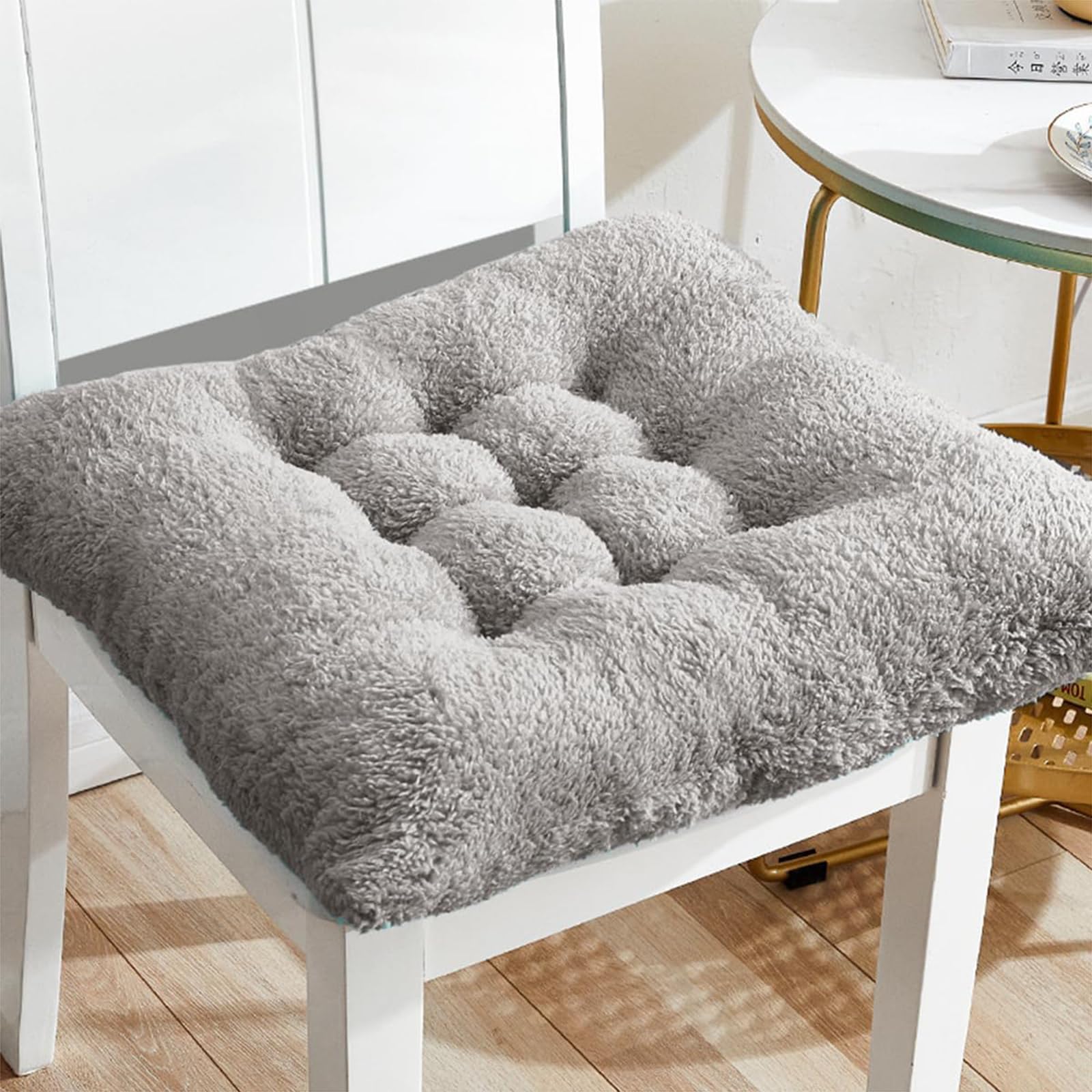 Plüsch-Sitzerhöhung für Sessel – dickes, weiches Sitzkissen mit Gurten, ideal für ältere Menschen, postoperative Erholung und Schwangerschaft, Komfortunterstützung