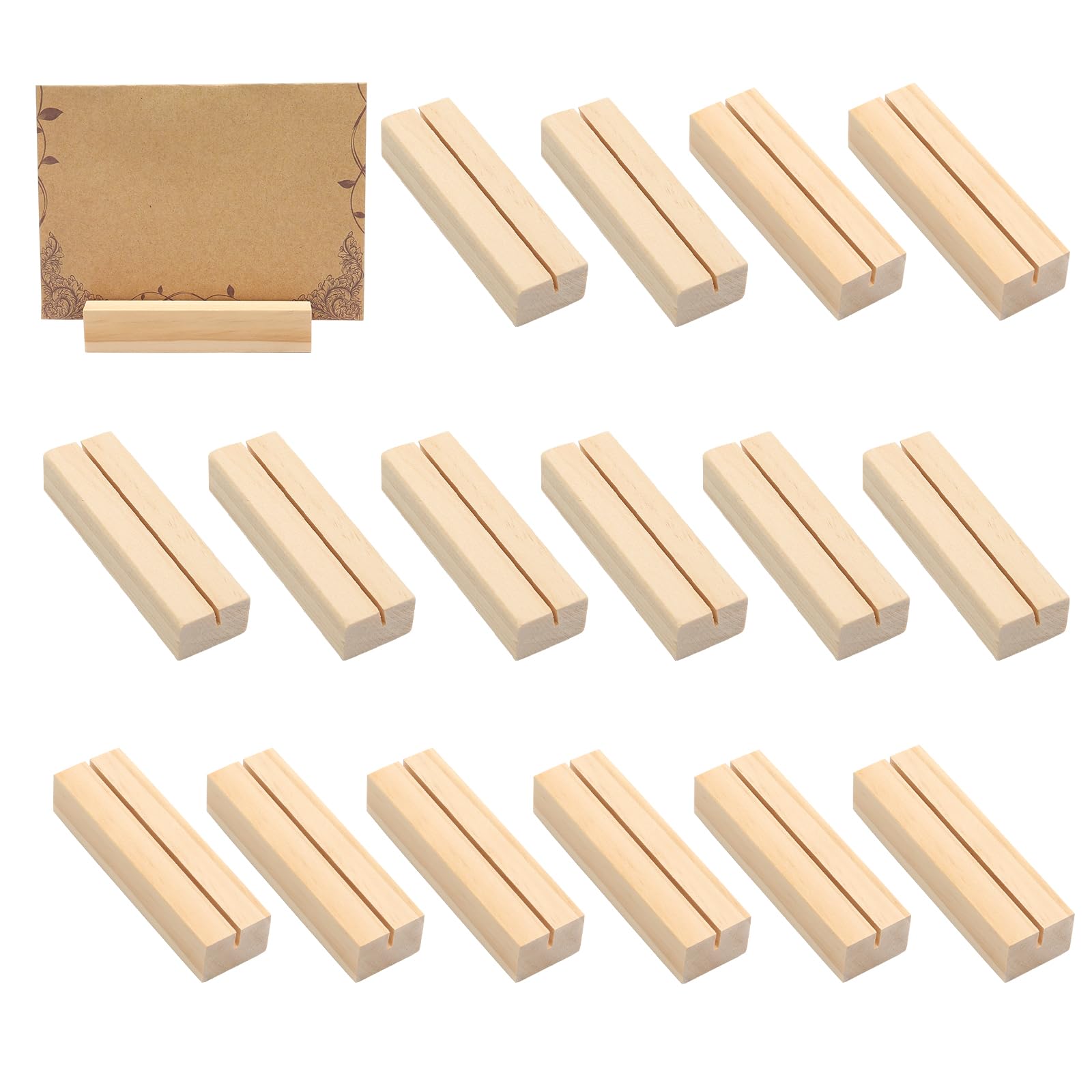 Yoicn Lth 16 Stück Kartenhalter Holz 10 cm, Tischkartenhalter Platzkartenhalter aus Naturholz, Kartenständer für Hochzeit, Party, Tischdeko und Restaurant