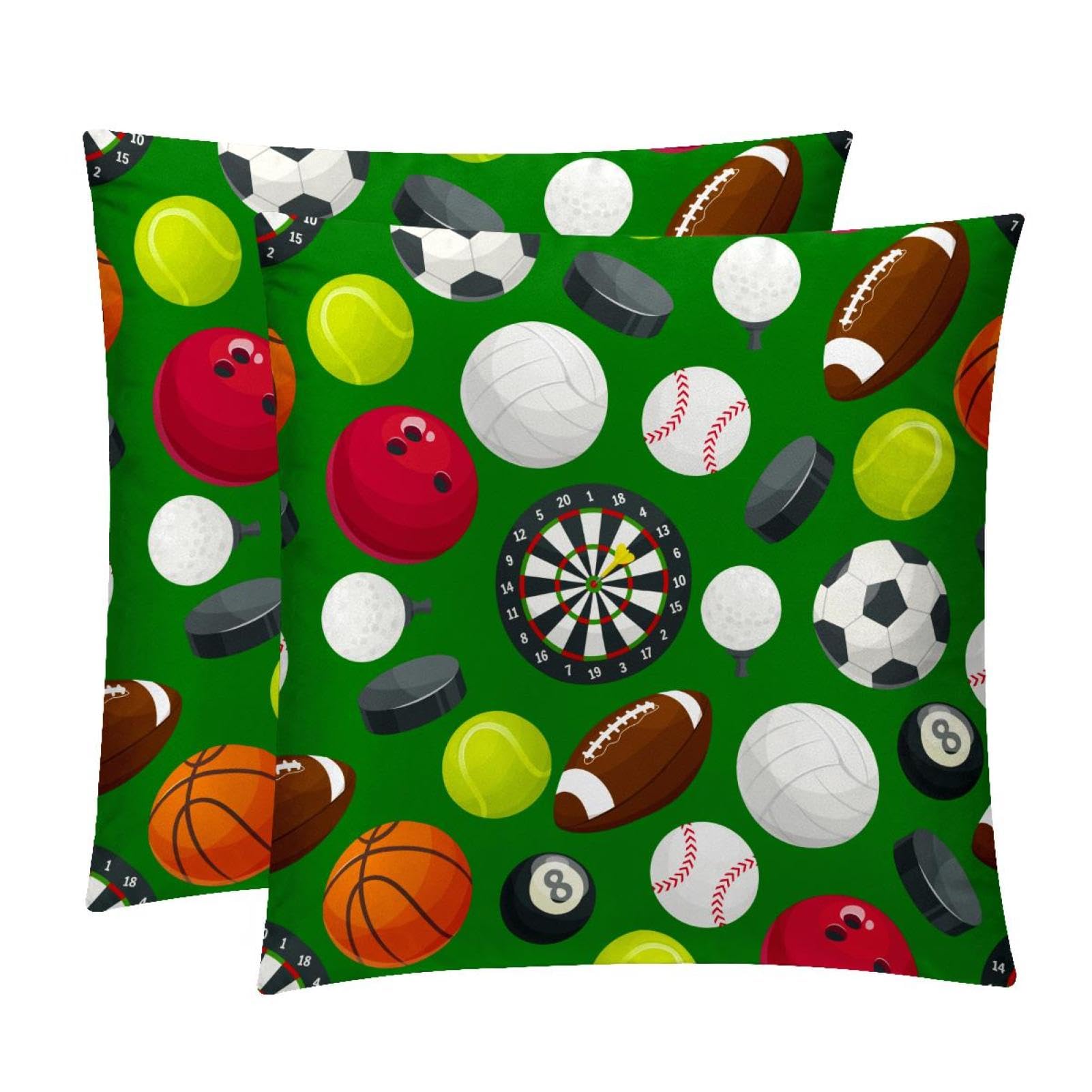 TDGKPZ Football Baseball Throw Pillow Covers 2 Pack Pillowcases Soft Cozy Pillow Cases For Couch Bed Sofa 45x45cm