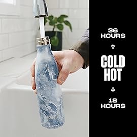 S\'well Stainless Steel Water Bottle, 17oz, Blue Granite, Triple Layered Vacuum Insulated Containers Keeps Drinks Cold for 36 Hours and Hot for 18, BPA Free, Perfect for On the Go