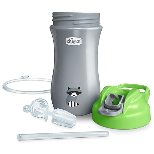 Miniatura 6 de Chicco - Vaso de boquilla suave con popote de silicona y tapa a prueba de derrames, 12 onzas, asa de transporte incorporada, apto para lavavajillas,