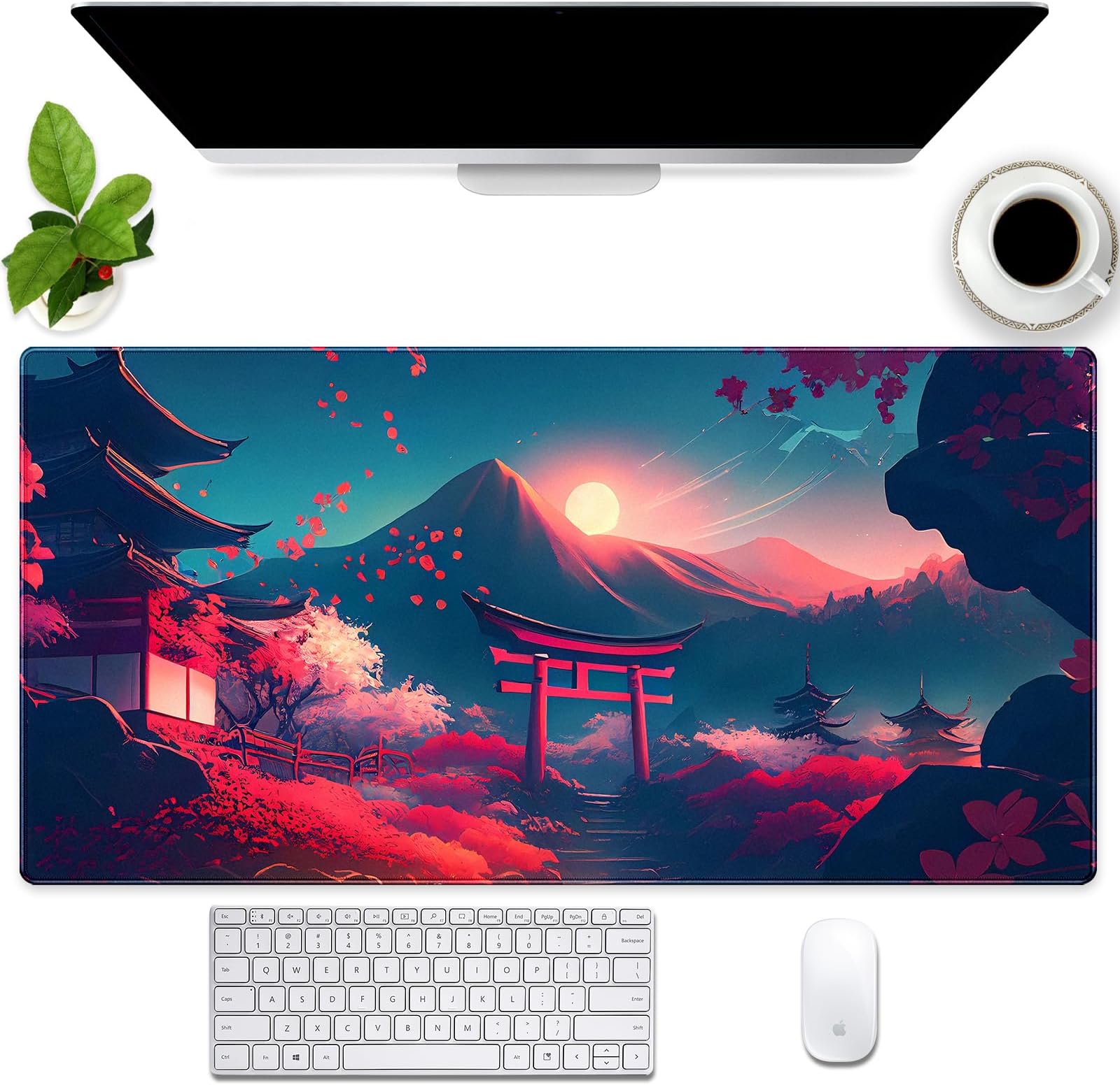 Amazon.com : Meikosks Desk Pad, Japanese Mount Fuji Sunrise Gaming ...