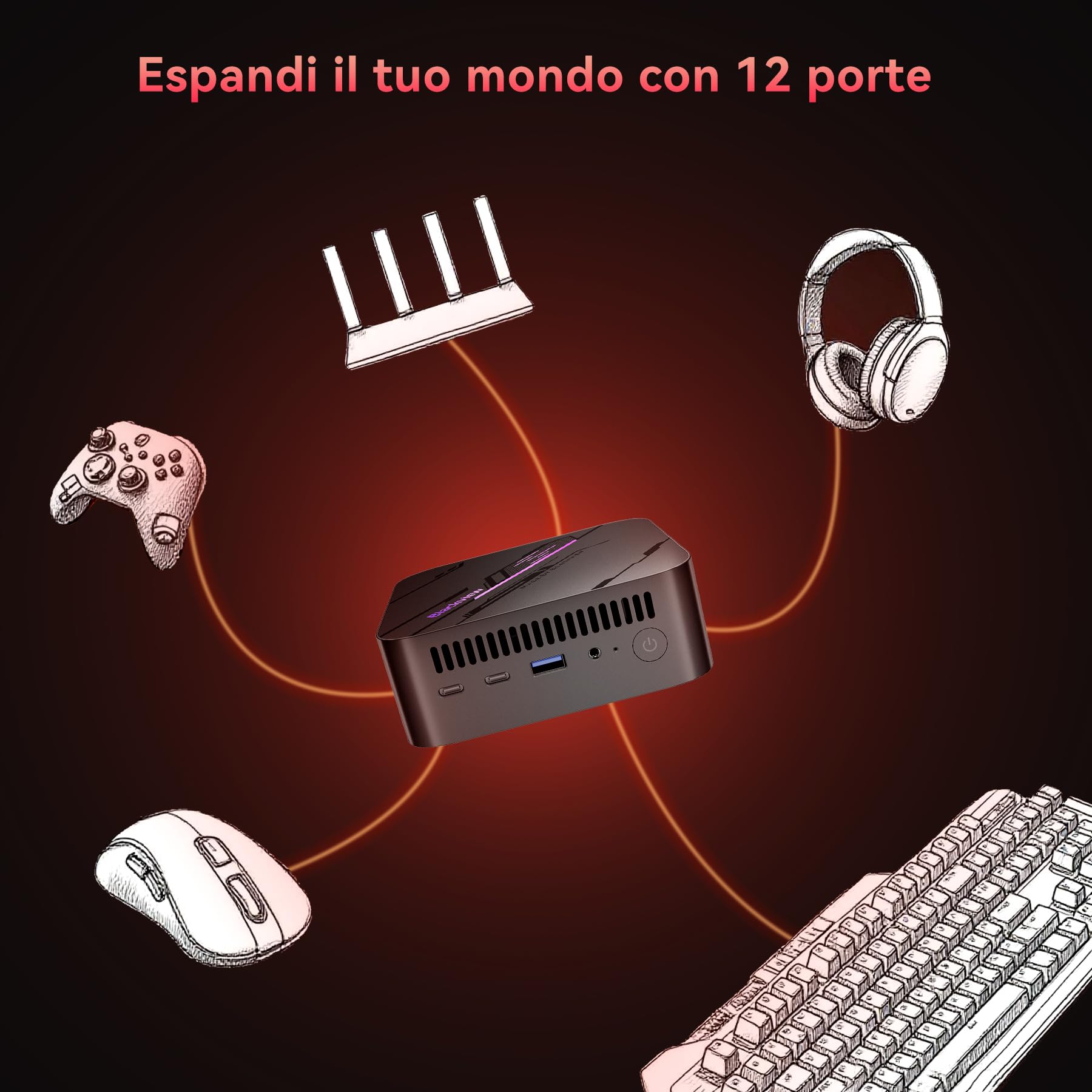 Blackview MP100 Mini PC Ryzen 7430U, 144Hz 4K 3 Display Desktop PC, Radeon Graphics, 16GB RAM 512GB PCIE 3.0, Win 11 Pro, 3 anni di garanzia, Wi-Fi 6/BT 5.2, Micro Computer per casa/gioco/ufficio