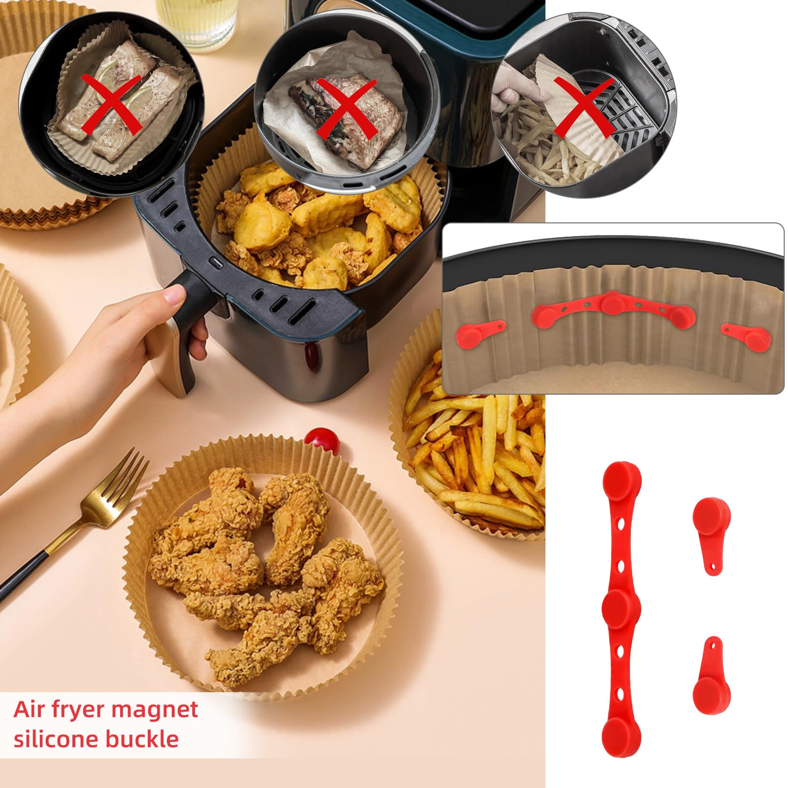 RISVOWO Heißluftfritteuse Zubehör,13-teiliges Set Produktbild-Vorschau 4