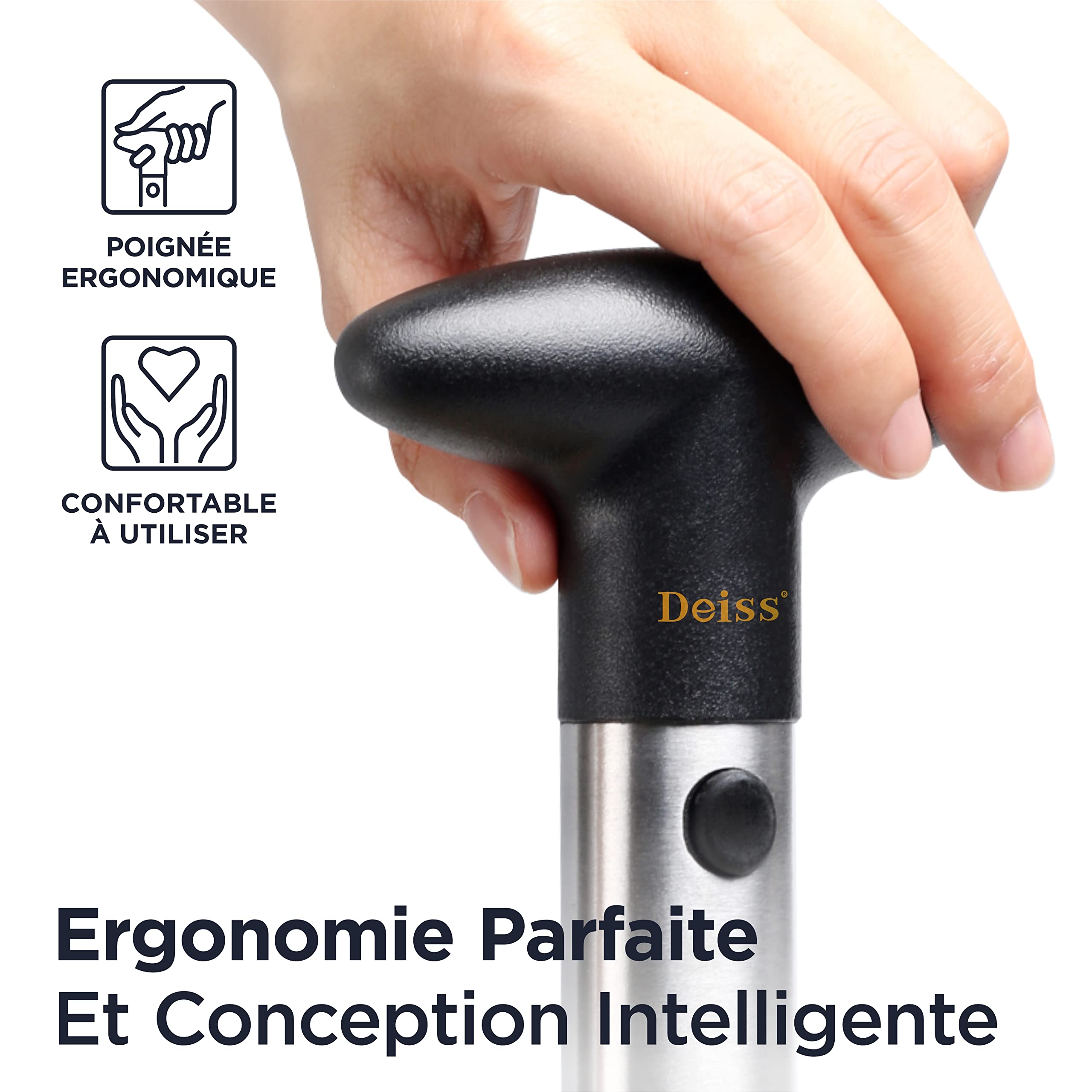 Deiss PRO Dévideur d’Ananas Coupe-Ananas 2 en 1 Acier Inoxydable