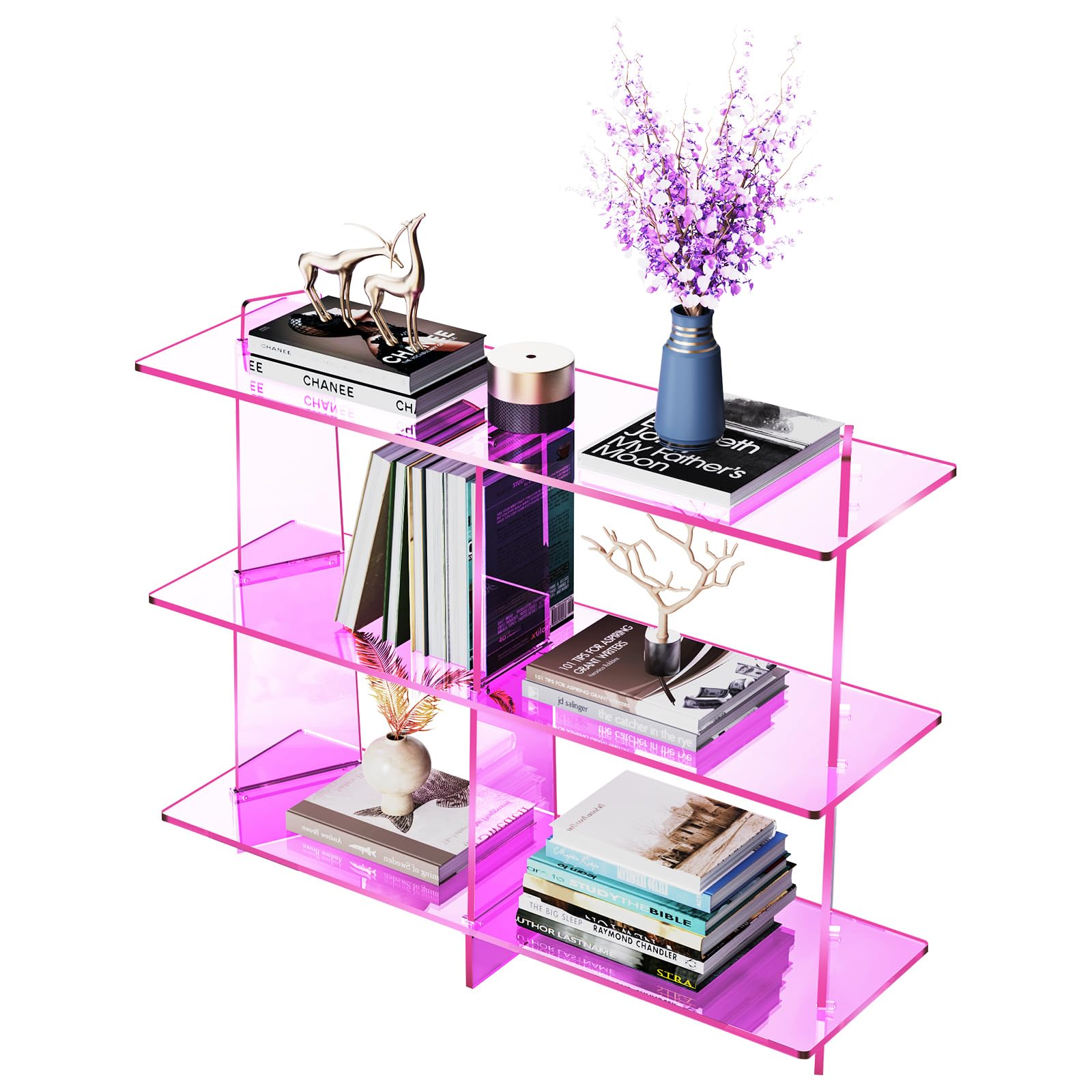 Amazon.com: solaround Acrylic Bookshelf, Small 3 Tier Open